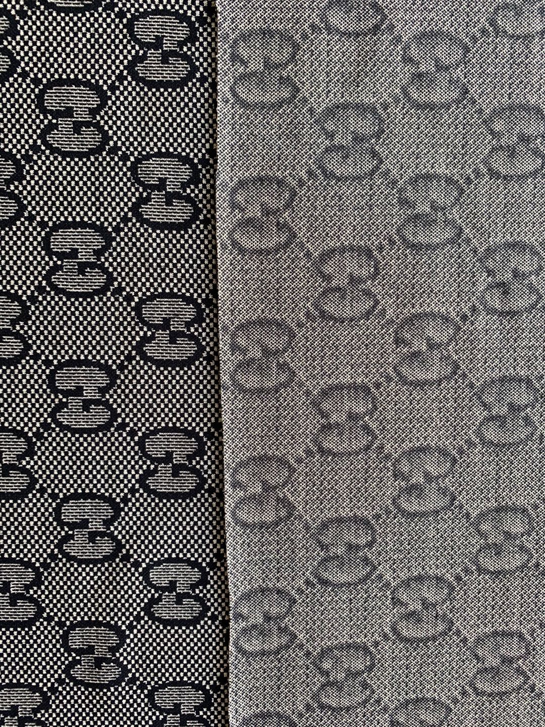 Classic Gucci Knitting Jacquard Cloth Fabric ,Pants Knitted Fabric , Fabric ,Elastic Fabric,Woman's Dress Fabric(Gray)