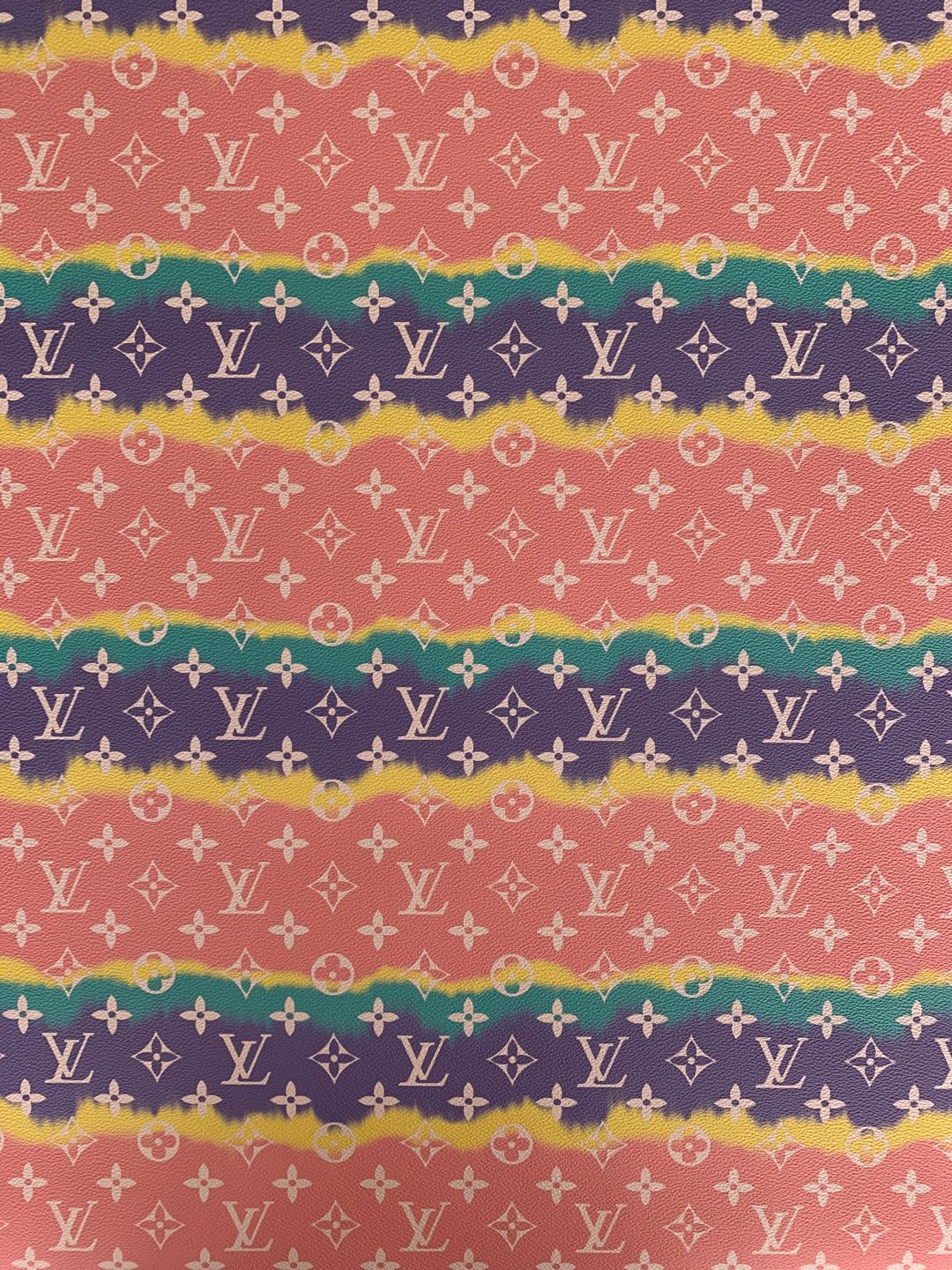 Classic LV Leather Case Fabric,Handmade Bag Fabric,Hand-made Shoes Fabric(Color Stripe)
