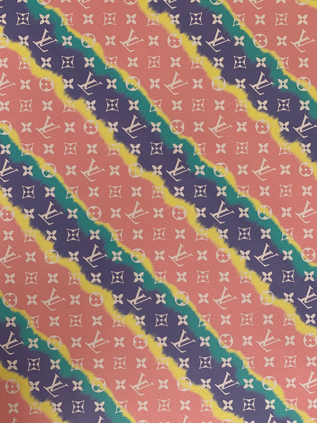 Classic LV Leather Case Fabric,Handmade Bag Fabric,Hand-made Shoes Fabric(Color Stripe)