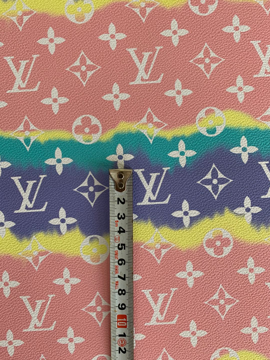 Classic LV Leather Case Fabric,Handmade Bag Fabric,Hand-made Shoes Fabric(Color Stripe)