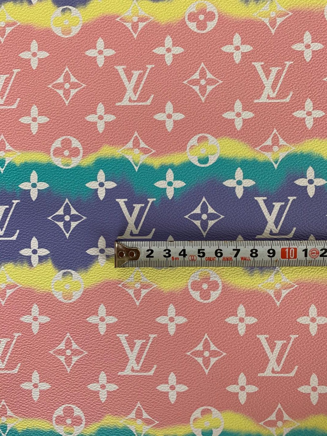 Classic LV Leather Case Fabric,Handmade Bag Fabric,Hand-made Shoes Fabric(Color Stripe)