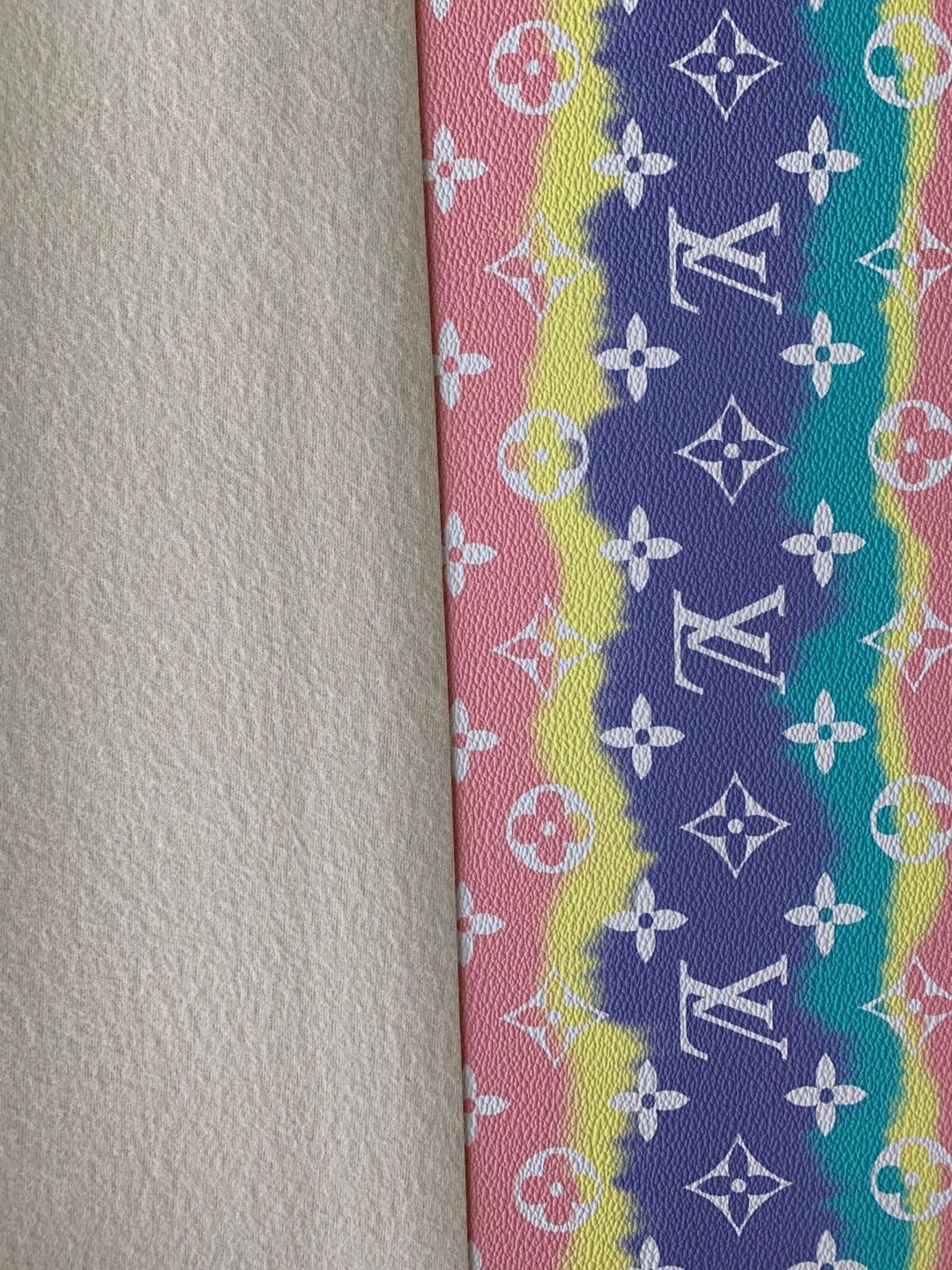 Classic LV Leather Case Fabric,Handmade Bag Fabric,Hand-made Shoes Fabric(Color Stripe)