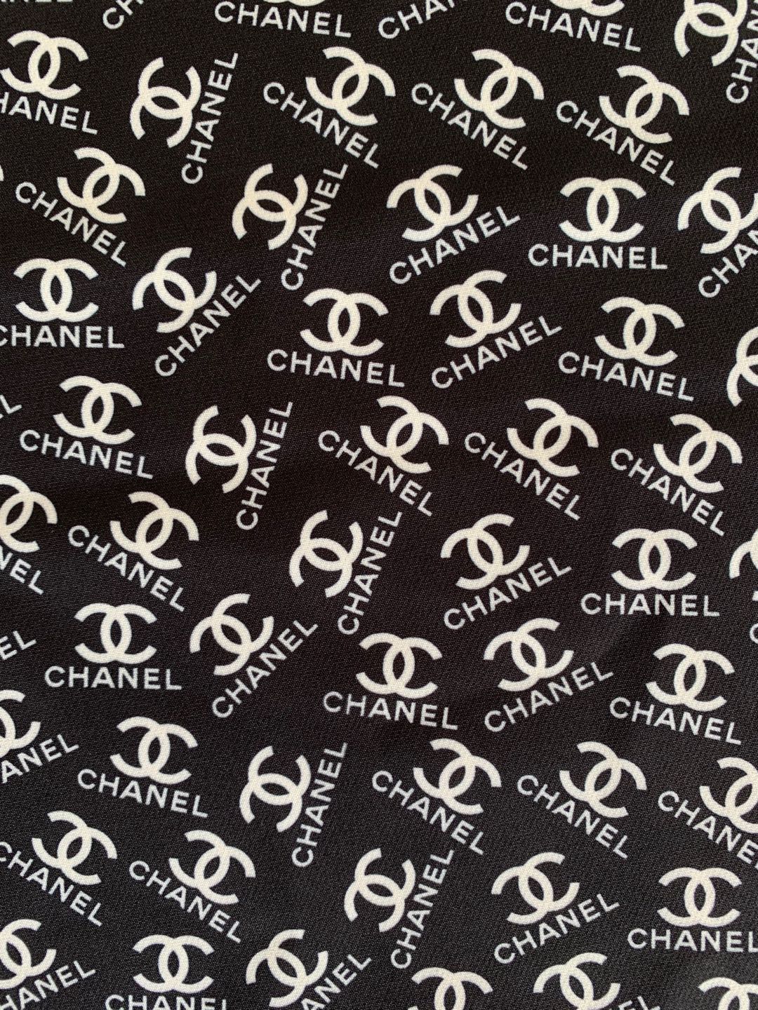 Classic Fashion Printing Fabric Clothes Fabric Mask Fabric Shoes Fabric Elastic fabric (Black)