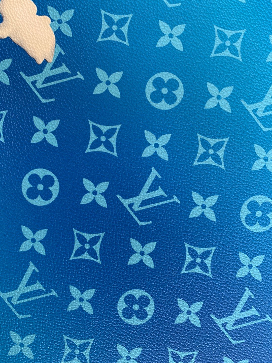 Classic Blue Cloud Pattern LV Leather Case Fabric,Handmade Bag Fabric,Hand-made Shoes Leather Fabric