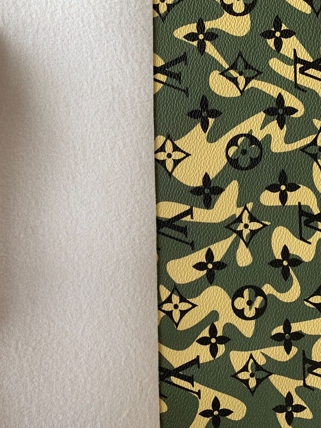 Classic LV Camouflage Leather Case Fabric,Handmade Bag Fabric,Hand-made Shoes Leather Fabric