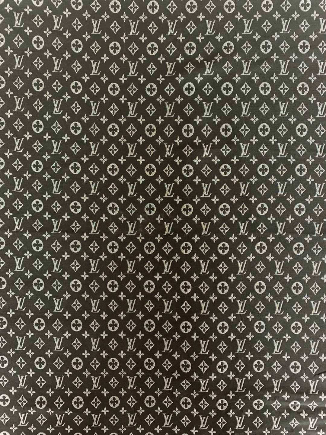 Classic LV Canvas Jacquard Fabric Cloth, Bags Fabric Shoes Fabric Hat Fabric Clothing Fabric Mask Fabric (Black)