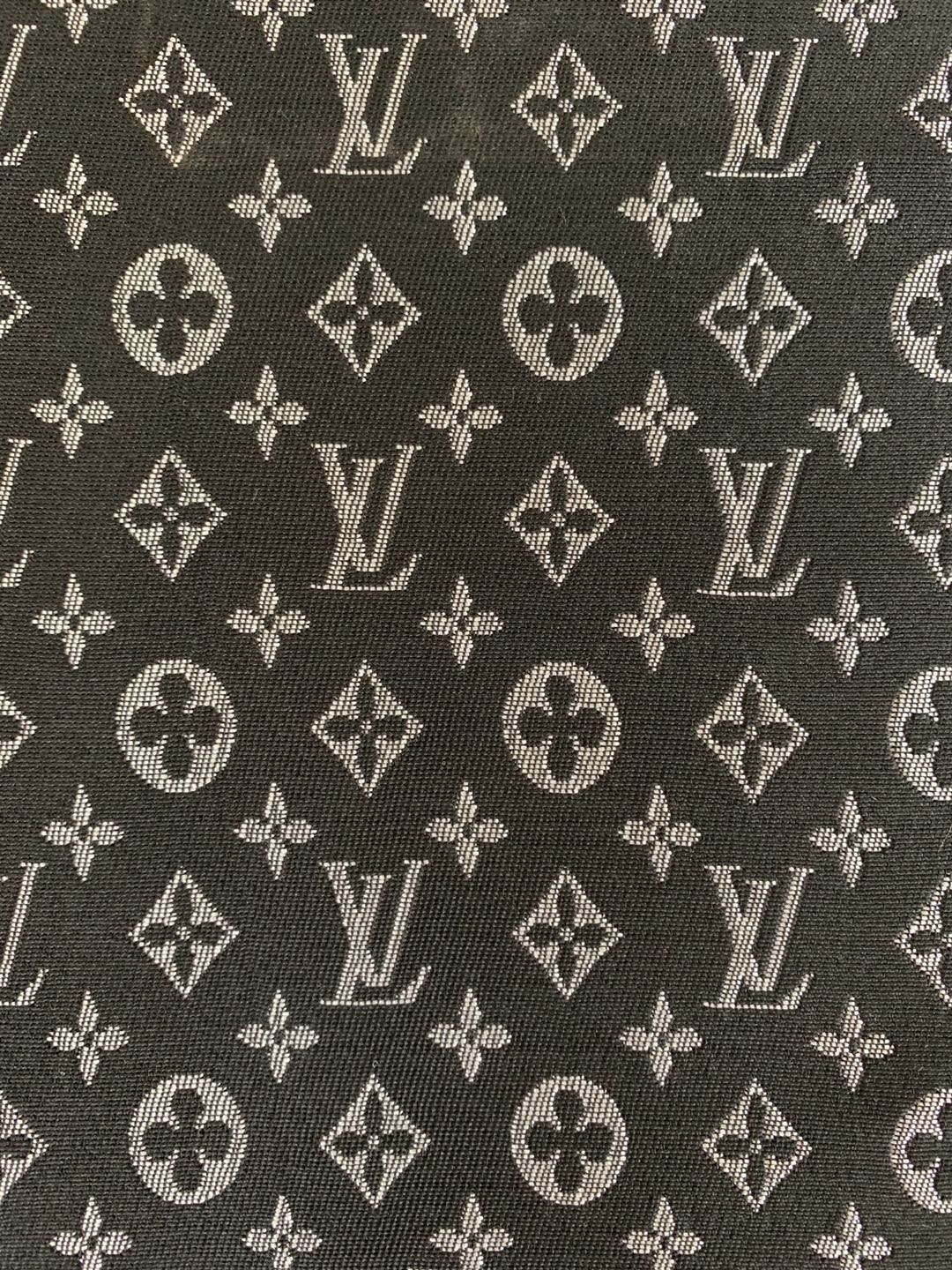 Classic LV Canvas Jacquard Fabric Cloth, Bags Fabric Shoes Fabric Hat Fabric Clothing Fabric Mask Fabric (Black)