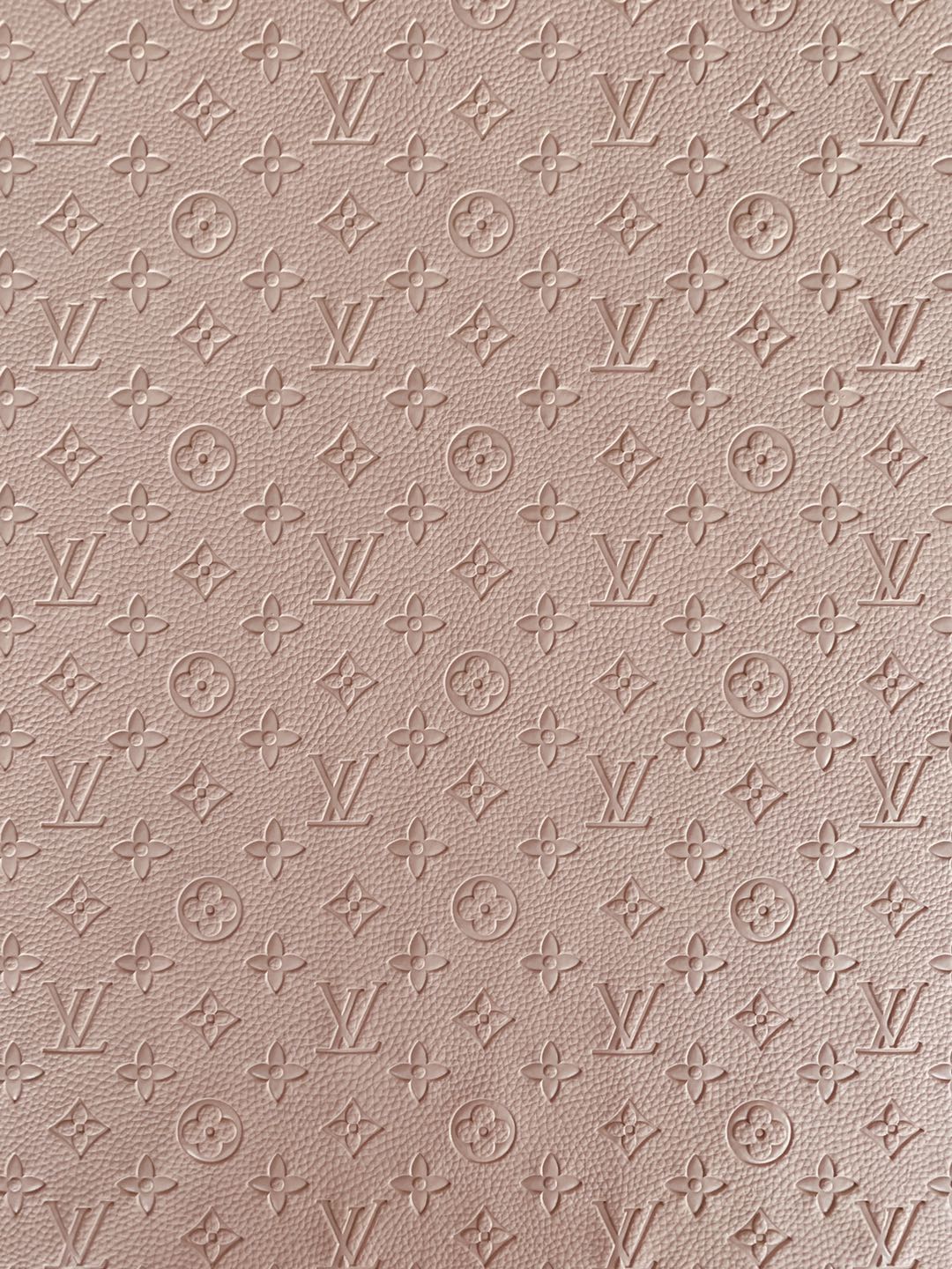 Fashion Embossed LV Crafting Leather Fabric For Handmade Bags ,shoes and DIY Handicrafts  By Yards (Pink)