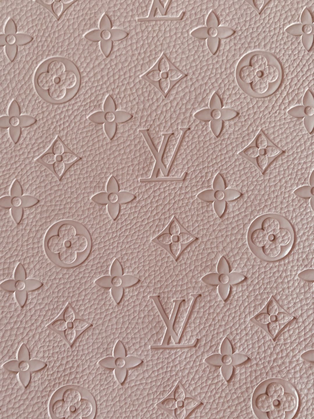 Fashion Embossed LV Crafting Leather Fabric For Handmade Bags ,shoes and DIY Handicrafts  By Yards (Pink)
