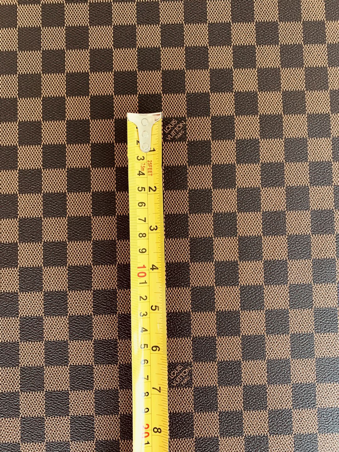 Fashion Louis Vuitton vinyl crafting leather fabric For Handmade Handicrafts , Grid Leather Cup Mat Leather By Yards(Brown)