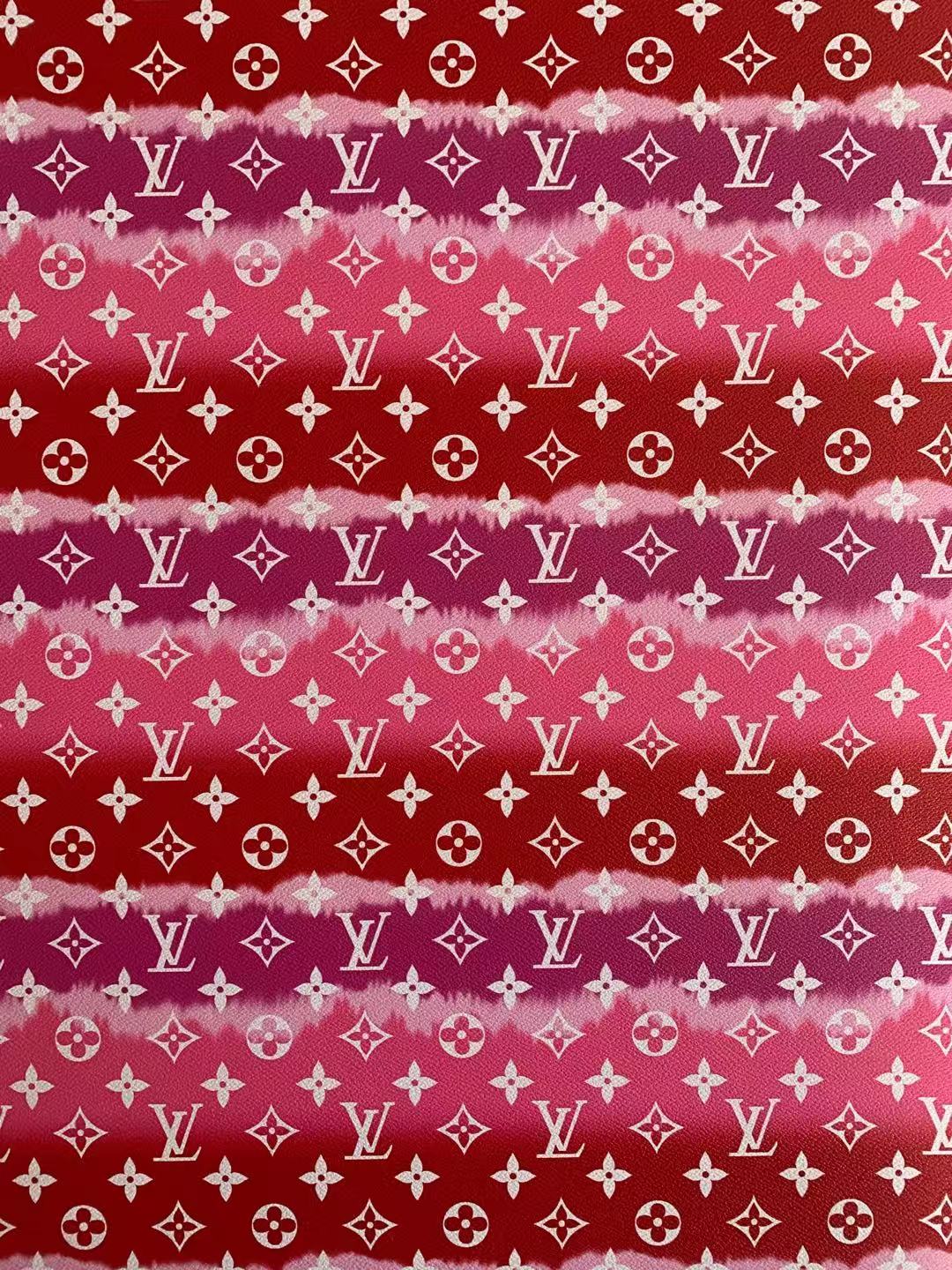 Classic LV Leather Case Fabric,Handmade Bag Leather,Hand-made Shoes Leather Fabric By Yard (Red Color Stripe)