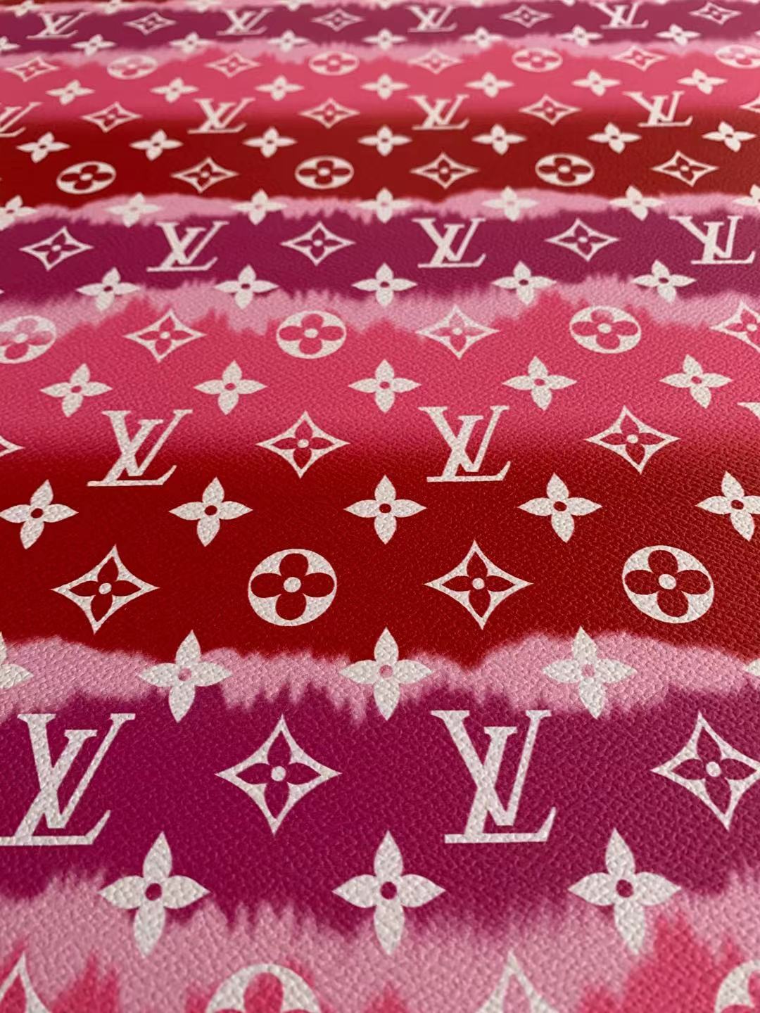 Classic LV Leather Case Fabric,Handmade Bag Leather,Hand-made Shoes Leather Fabric By Yard (Red Color Stripe)