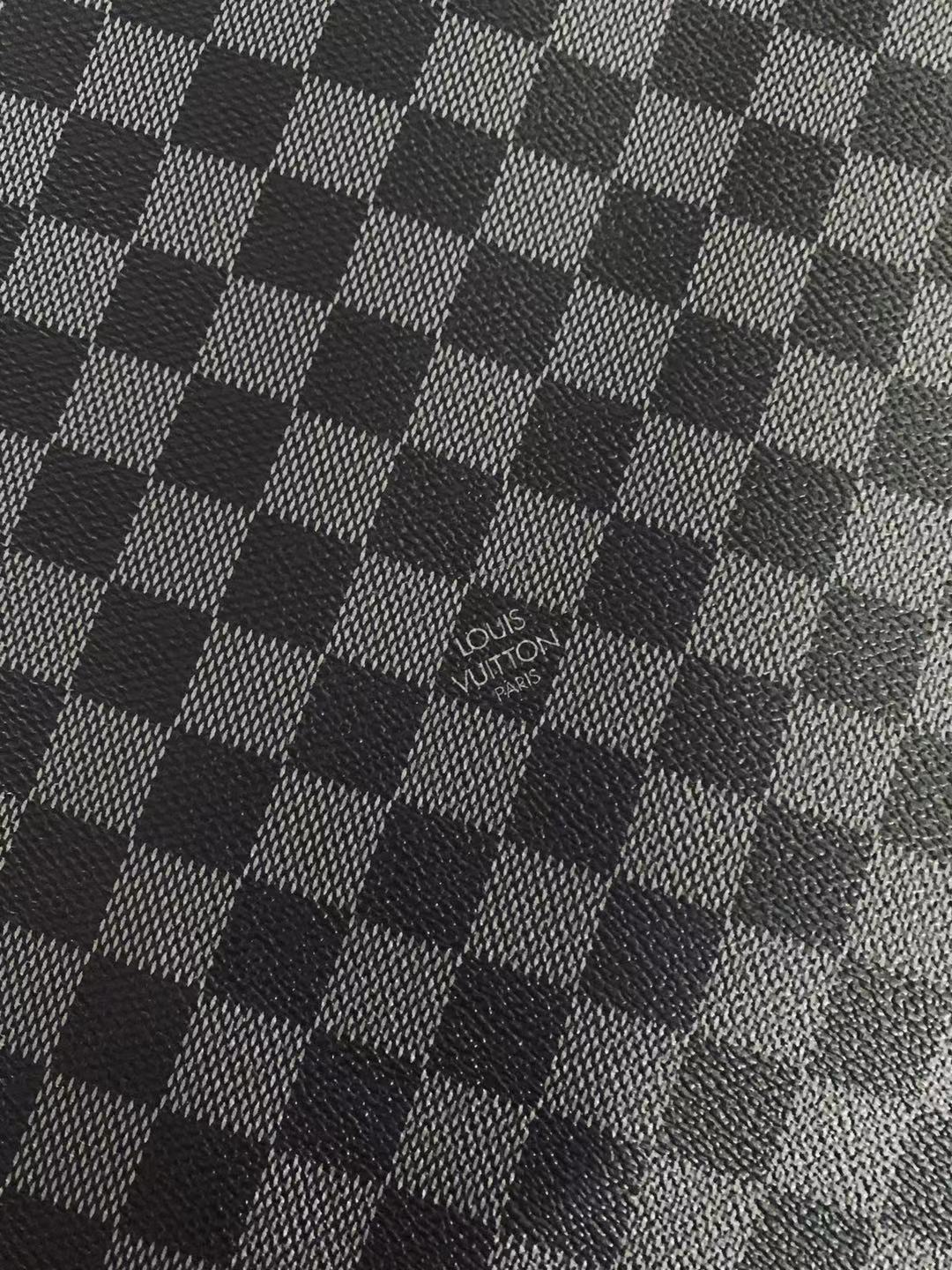Classic Louis Vuitton Vinyl Leather Case Fabric,Handmade Bag Leather,Hand-made Shoes Leather Grid Leather Cup Mat Leather(Gray)