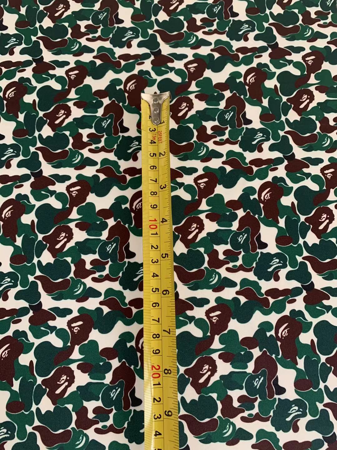 Bape Knitted Elastic Clothing Fabric,Handmade Clothes Fabric, Mask Fabric ,Cap Fabric, Scarf Fabric Bow Fabric (Green)
