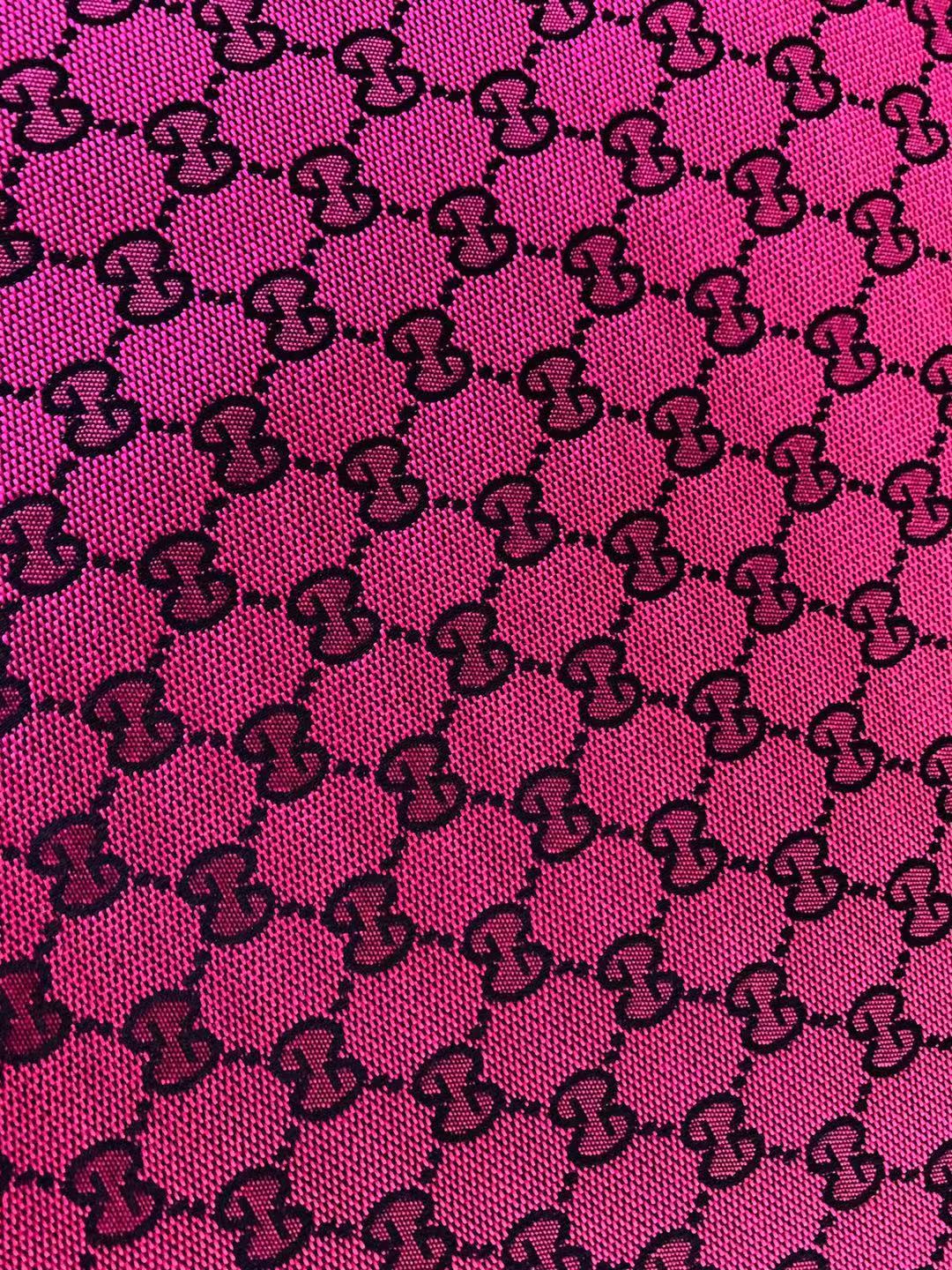 Fashion Gucci Jacquard Fabric Cloth, Fabric Bags Fabric Shoes Fabric Hat Fabric By Yards(Dark Pink)