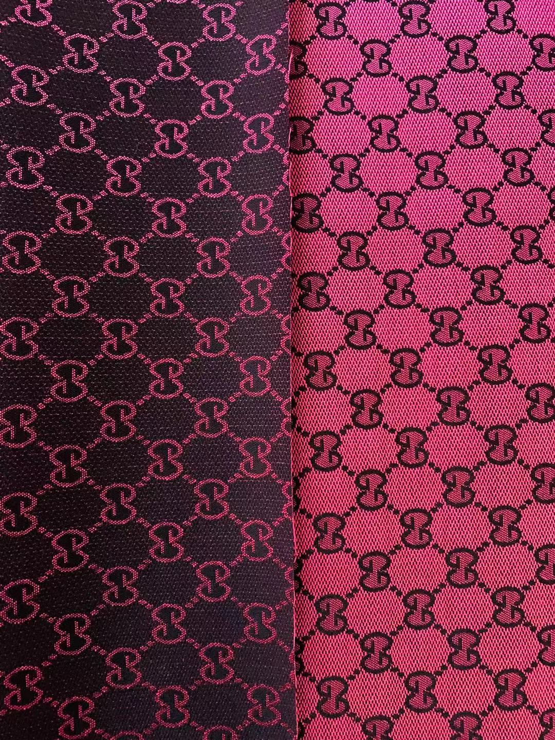 Fashion Gucci Jacquard Fabric Cloth, Fabric Bags Fabric Shoes Fabric Hat Fabric By Yards(Dark Pink)