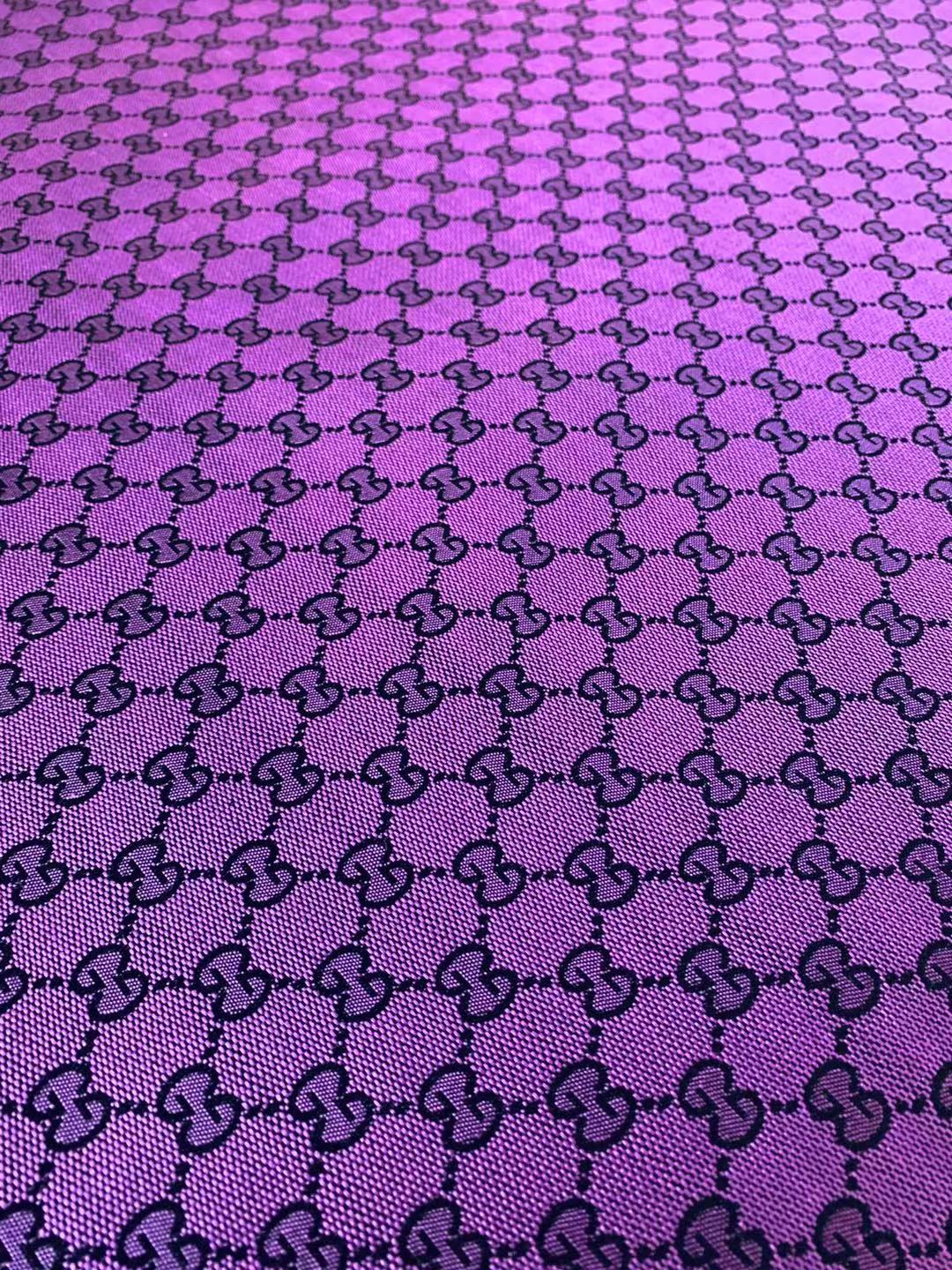 Fashion Gucci Jacquard Fabric Cloth, Fabric Bags Fabric Shoes Fabric Hat Fabric By Yards (Purple)
