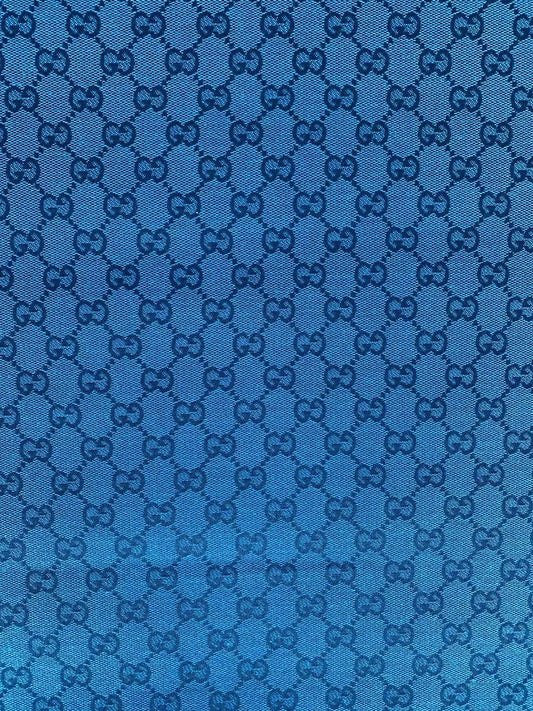 Fashion Gucci Jacquard Fabric Cloth, Fabric Bags Fabric Shoes Fabric Hat Fabric By Yards(Sky Blue)
