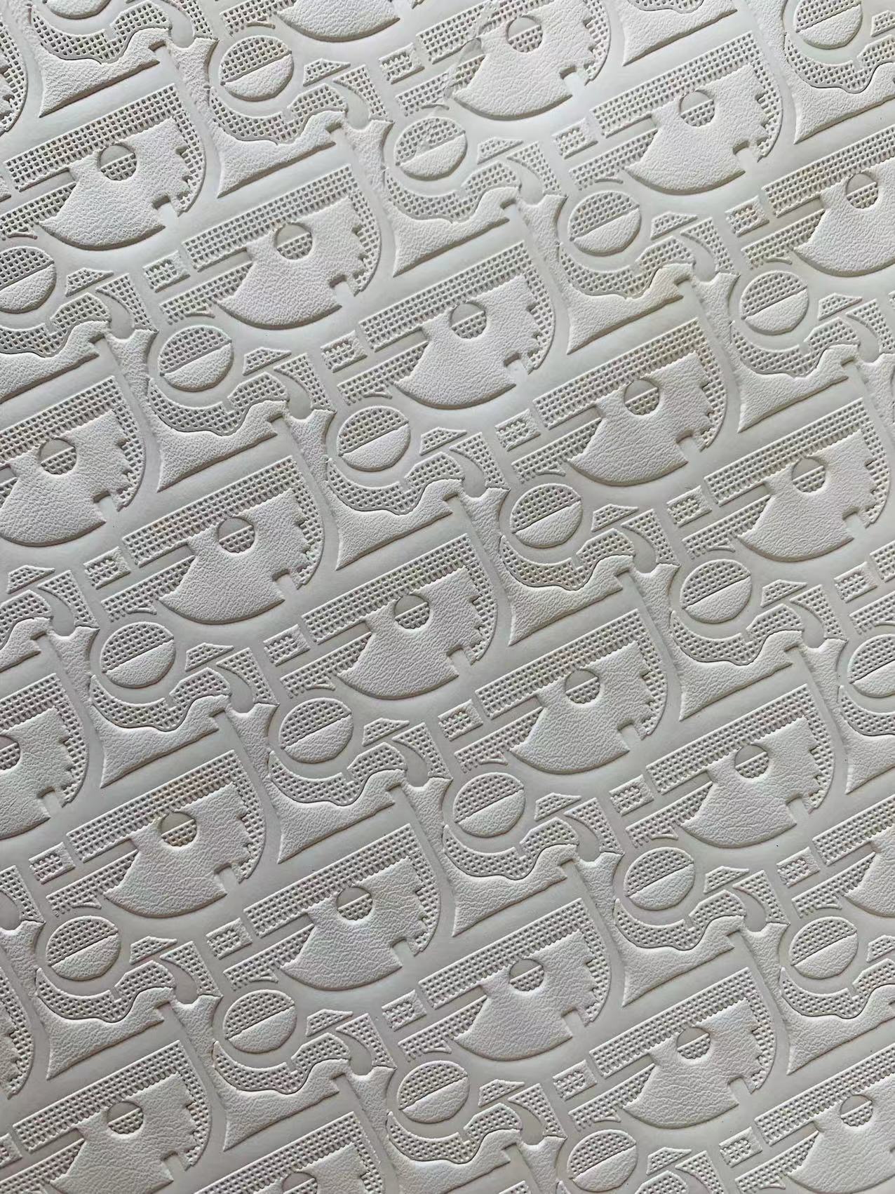 Classic Dior Embossed Craft Leather Fabric Shoes Leather , Bags Leather Fabric By Yards (White)