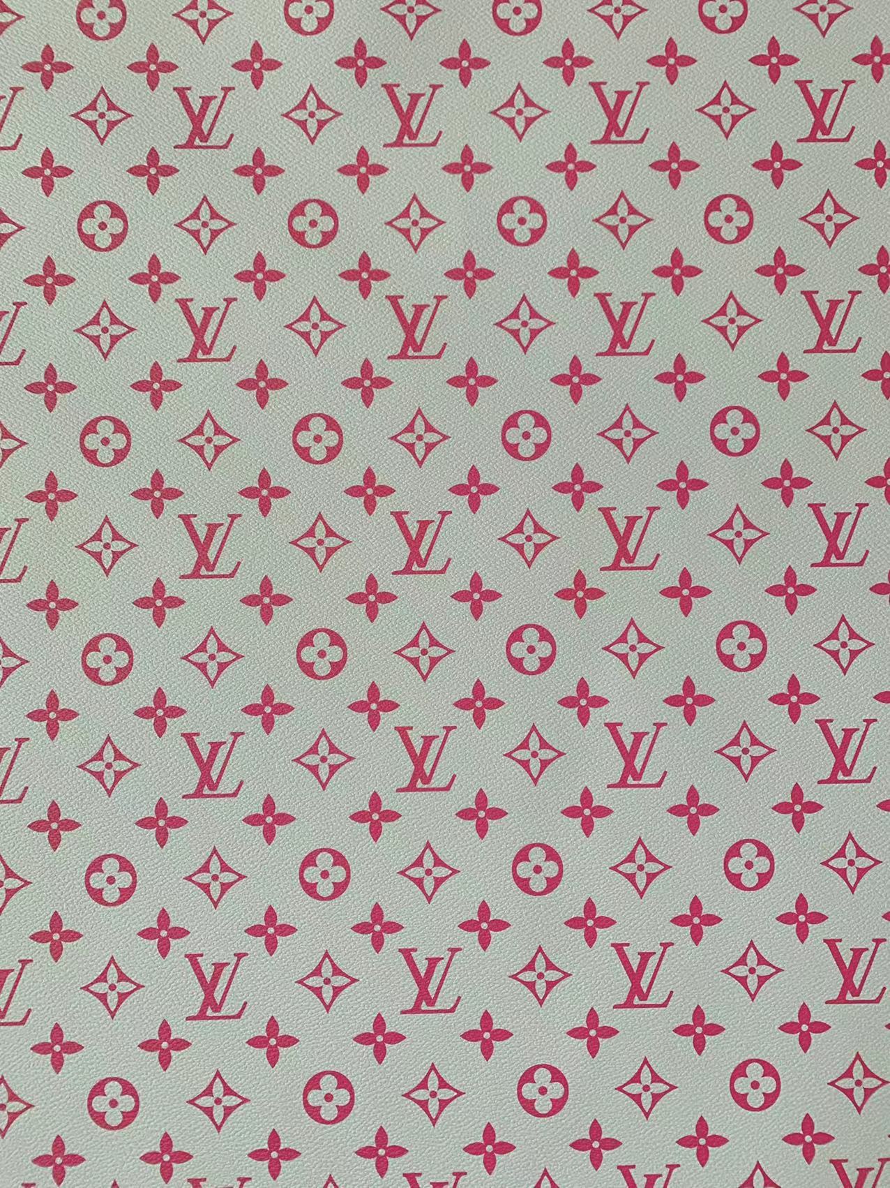 Classic Deep Pink LV Leather Case Fabric,Handmade Bag Fabric,Hand-made Shoes Fabric By Yard