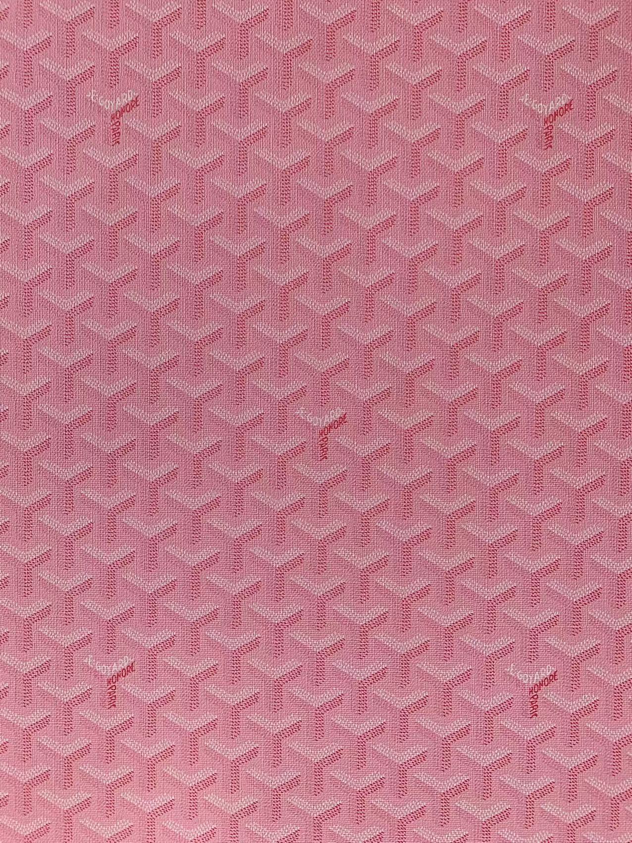 Classic Goyard Leather Fabric , Handmade Shoes Leather, Hand-made Bags Fabric,Handicraft Leather Fabric By Yard (Pink)