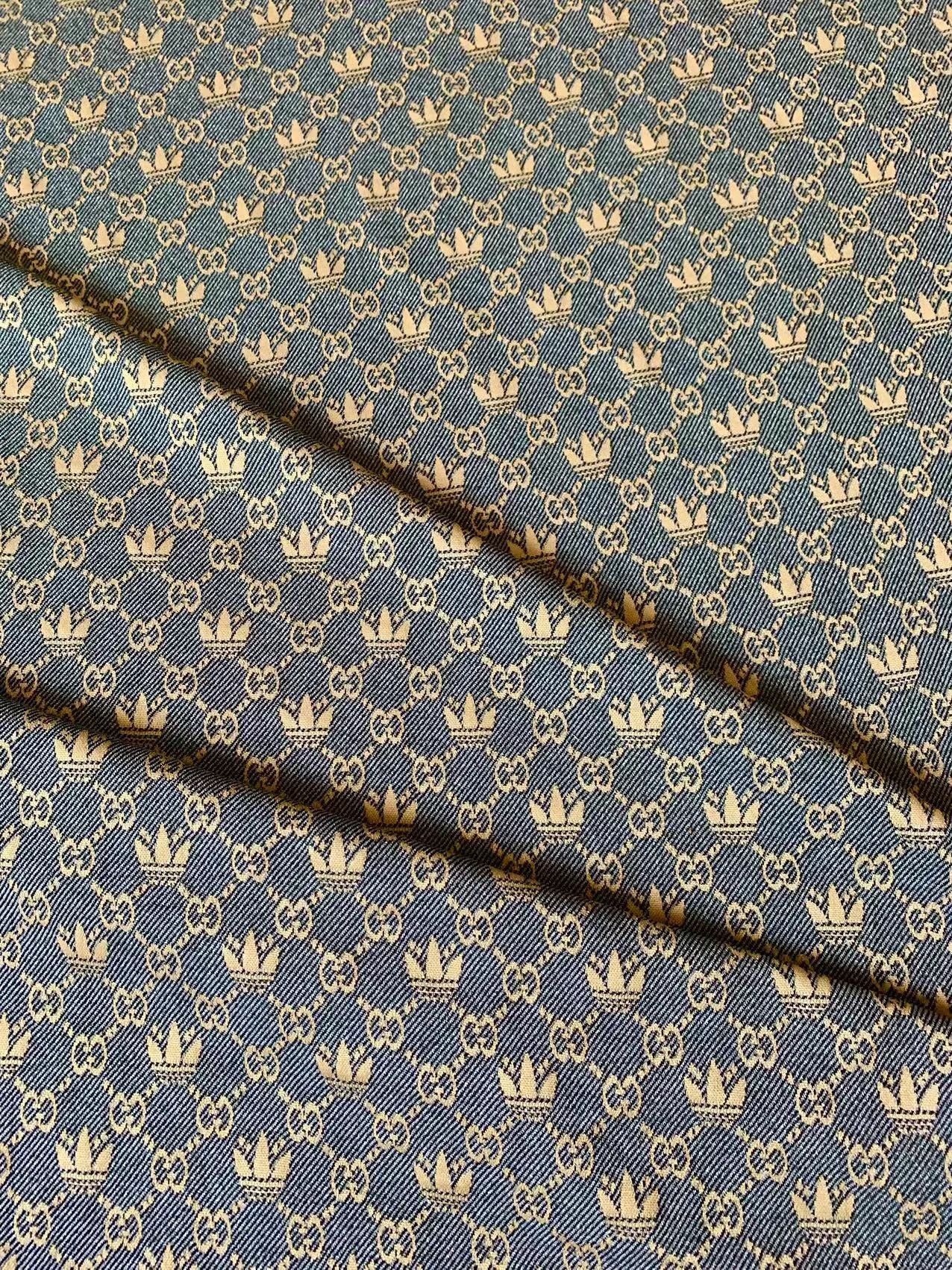 Craft Gucci With Adidas Knitted Jacquard TR Material Fabric For Handmade Handicraft Apparel By Yard