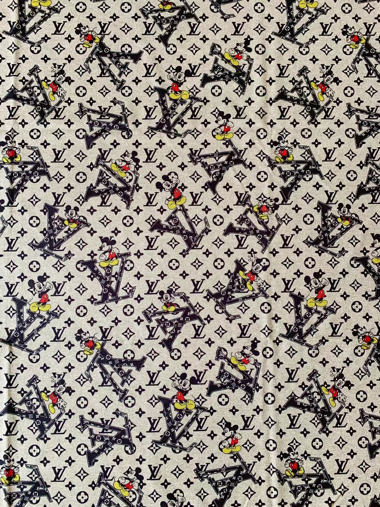 Craft LV With Mickey Mouse Knitted TR Material Fabric For Handmade Handicraft Apparel By Yard