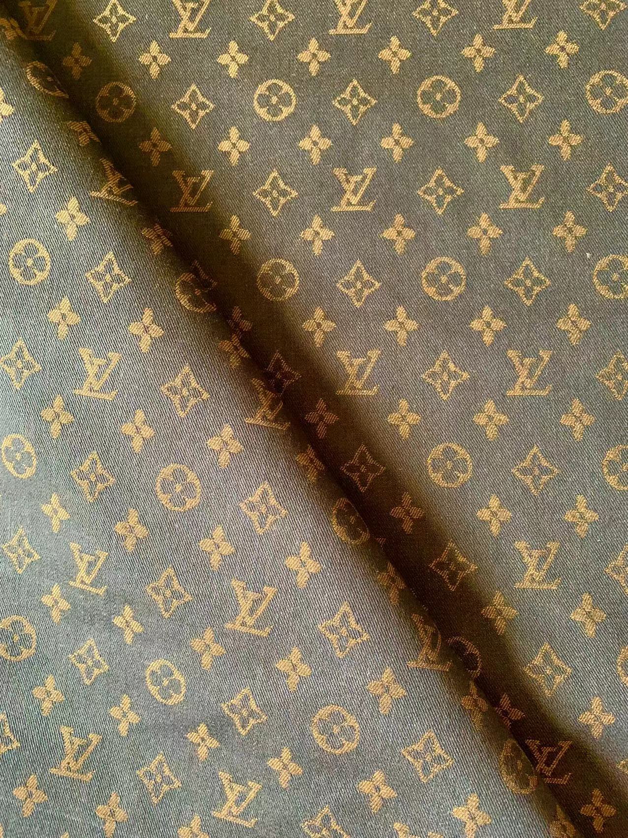 Craft Brown LV Jacquard Denim Cloth Fabric For Handmade Apparel