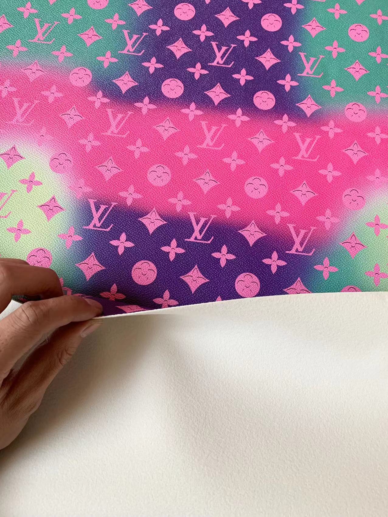 Craft Water Drop Deisgn Leather Fabric For Handmade Handicraft Goods By Yard