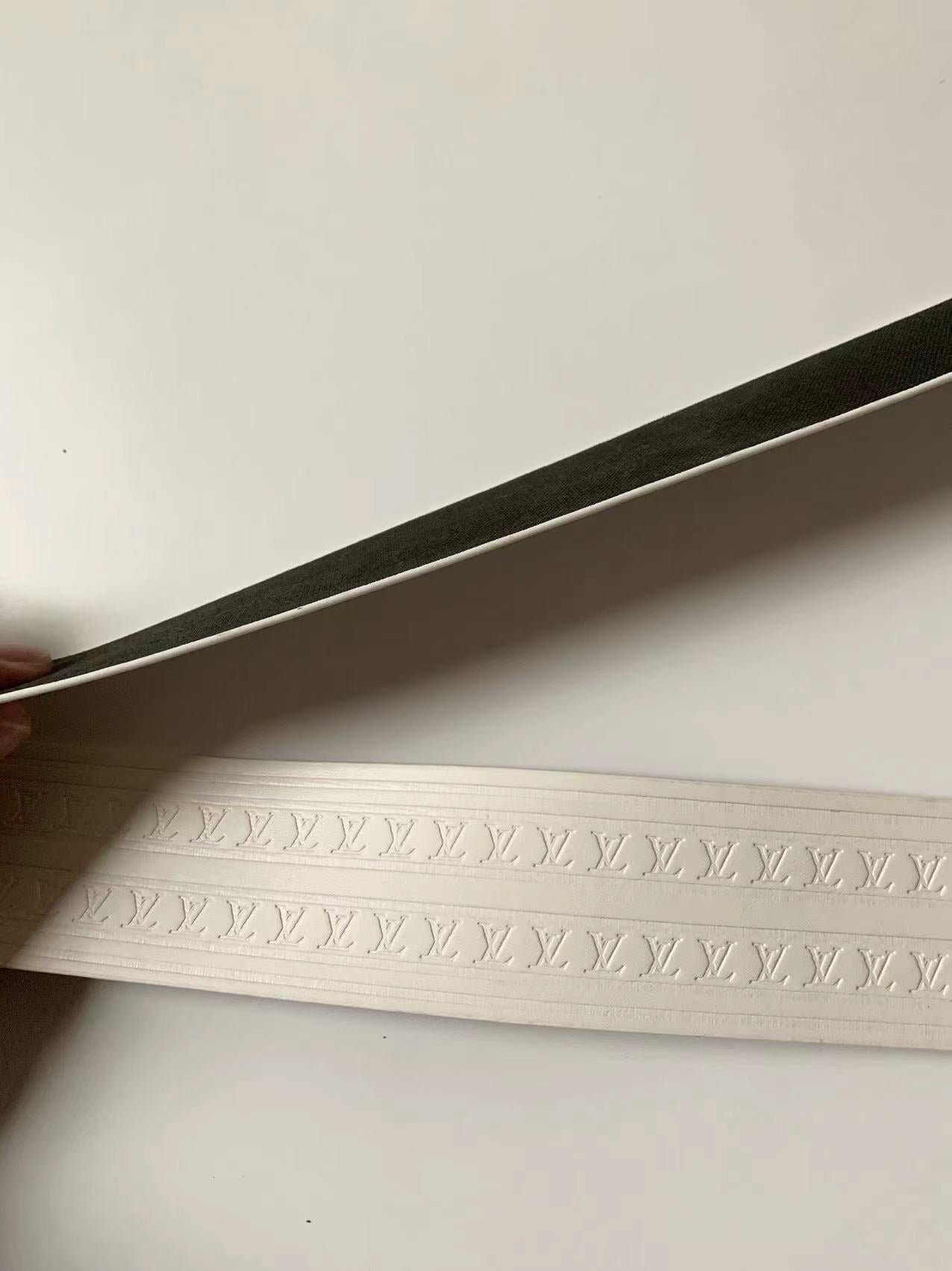 Fashion 120cm(47 inch) Length LV Luggage Leather Stripe, sewing leather bag Accessories(White)