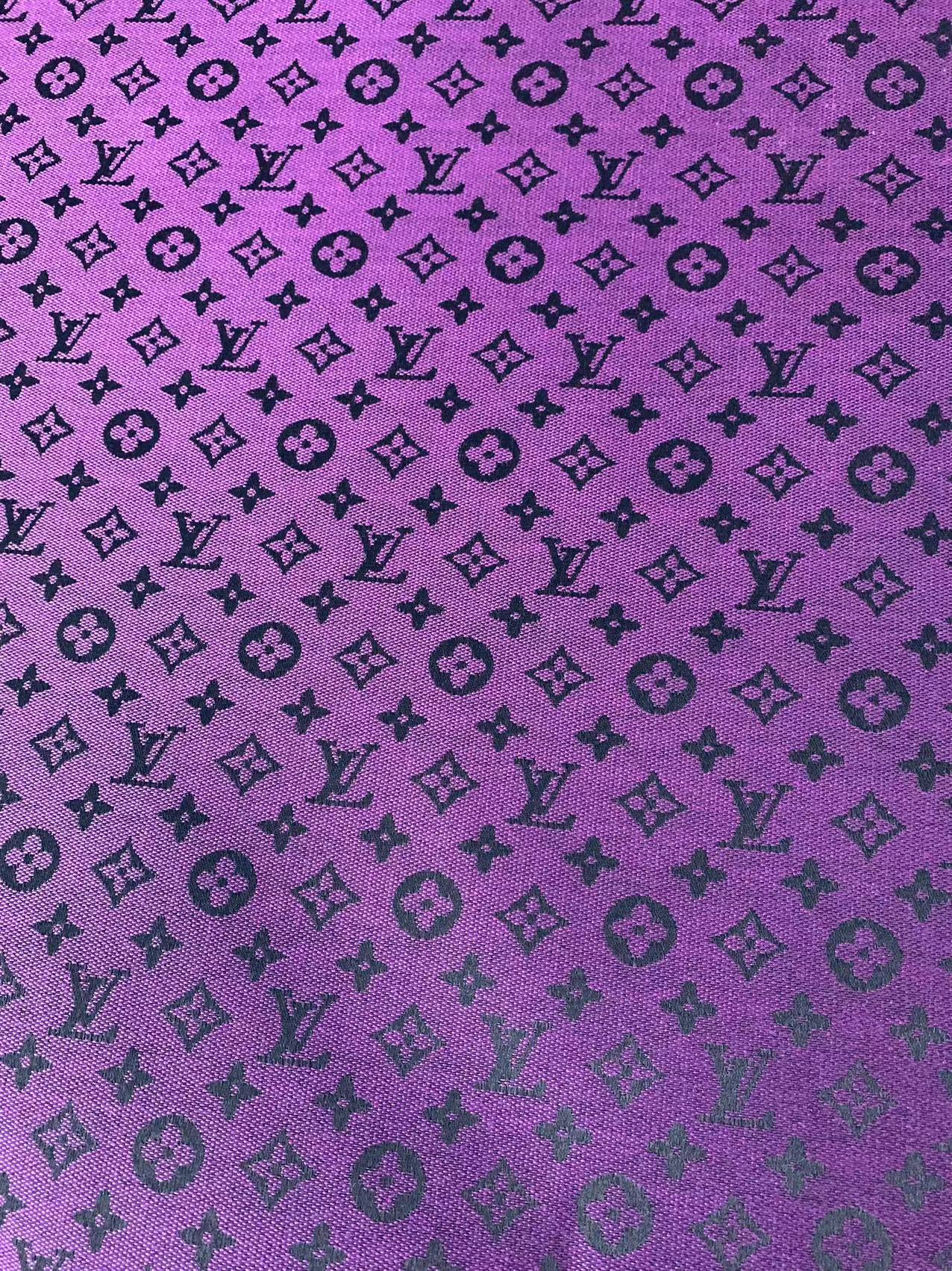 Fashion Purple LV Jacquard Cloth Fabric For Handmade Sneaker,Upholstery And Apparel