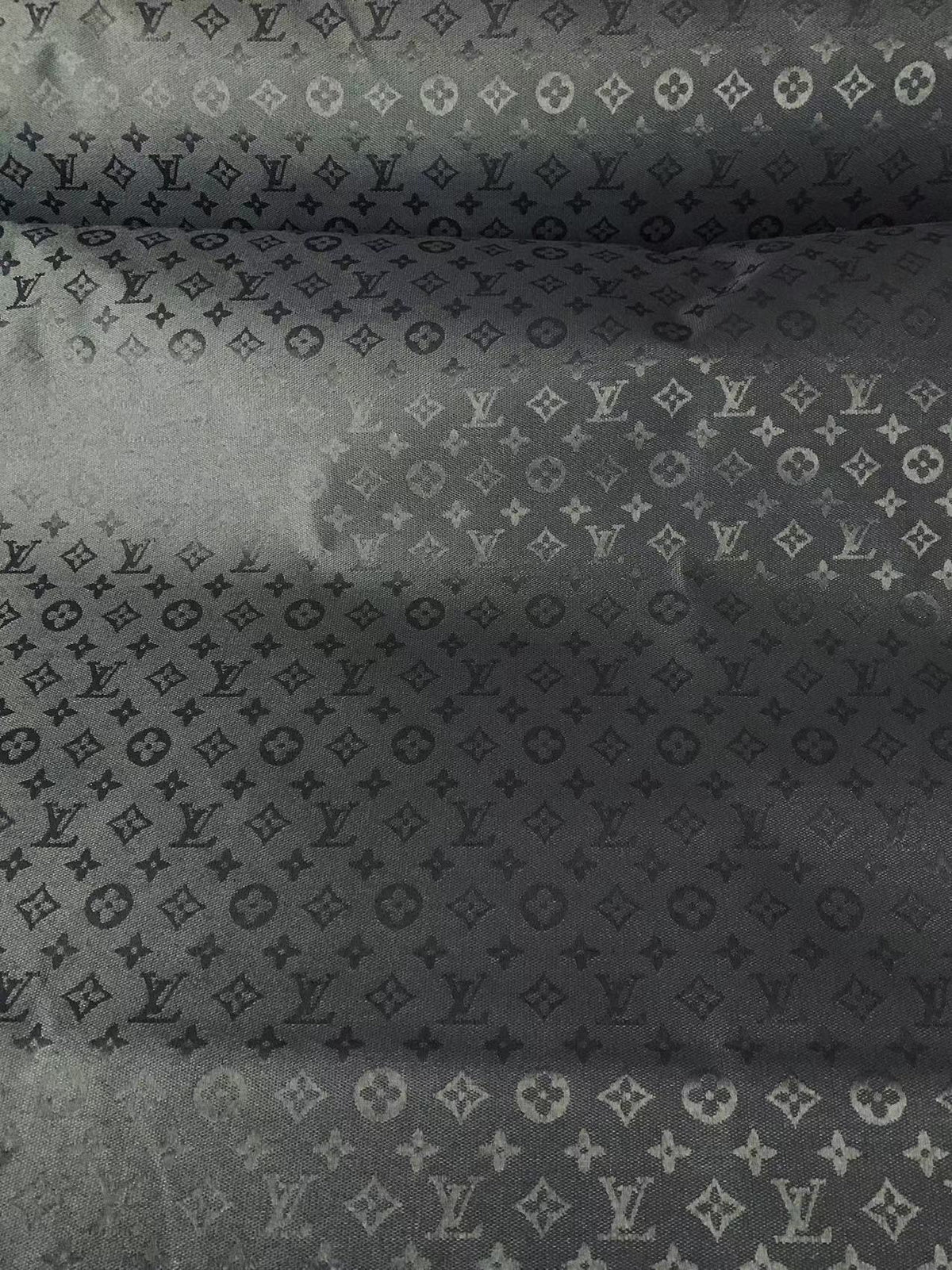 Fashion Black LV Jacquard Cloth Fabric For Handmade Sneaker,Upholstery And Apparel