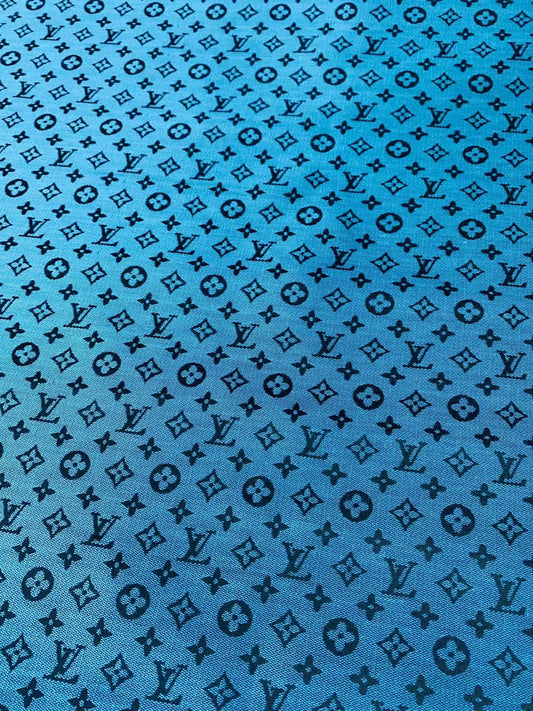 Fashion Blue LV Jacquard Cloth Fabric For Handmade Sneaker,Upholstery And Apparel