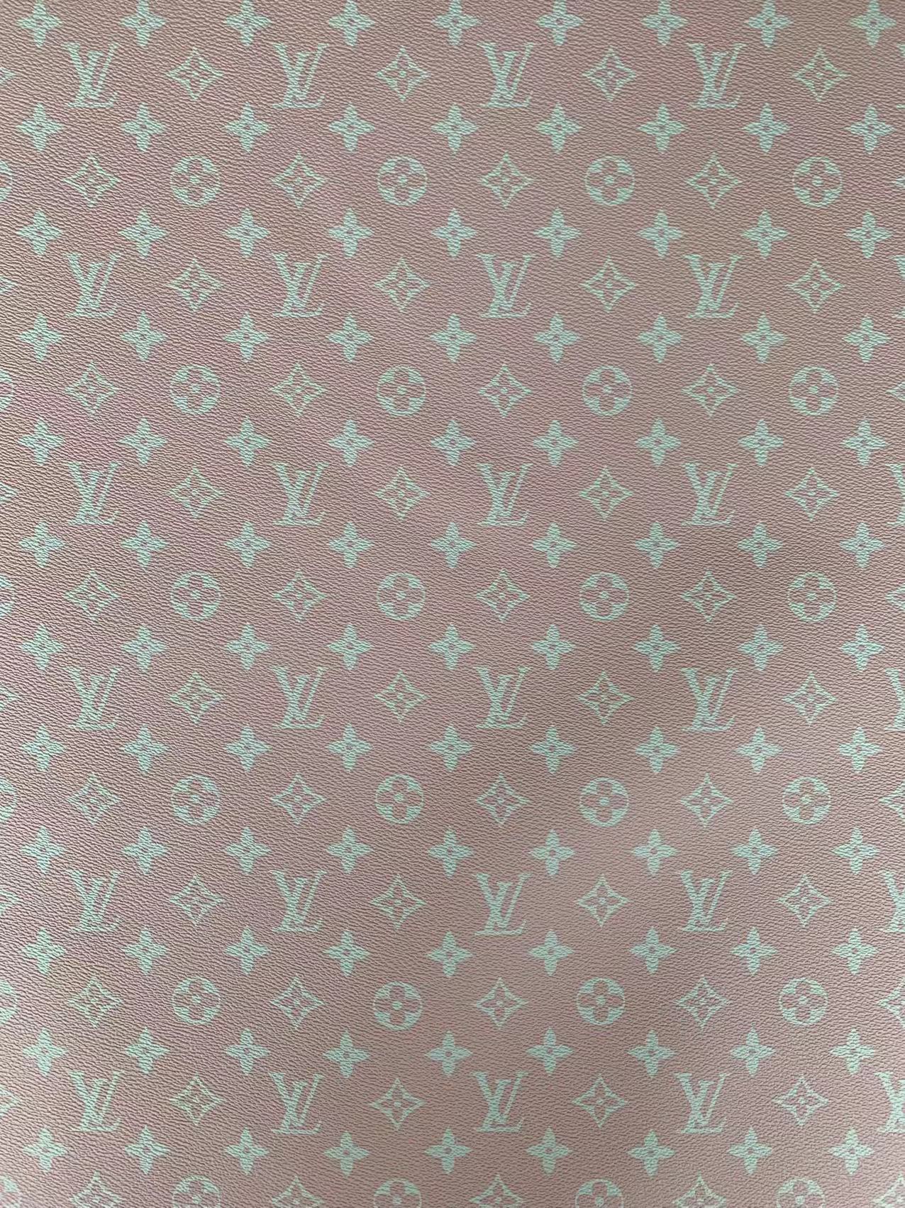 Fashion Pink LV Design Vinyl Leather for Handmade Shoes ,Handmade Bags Leather By Yard