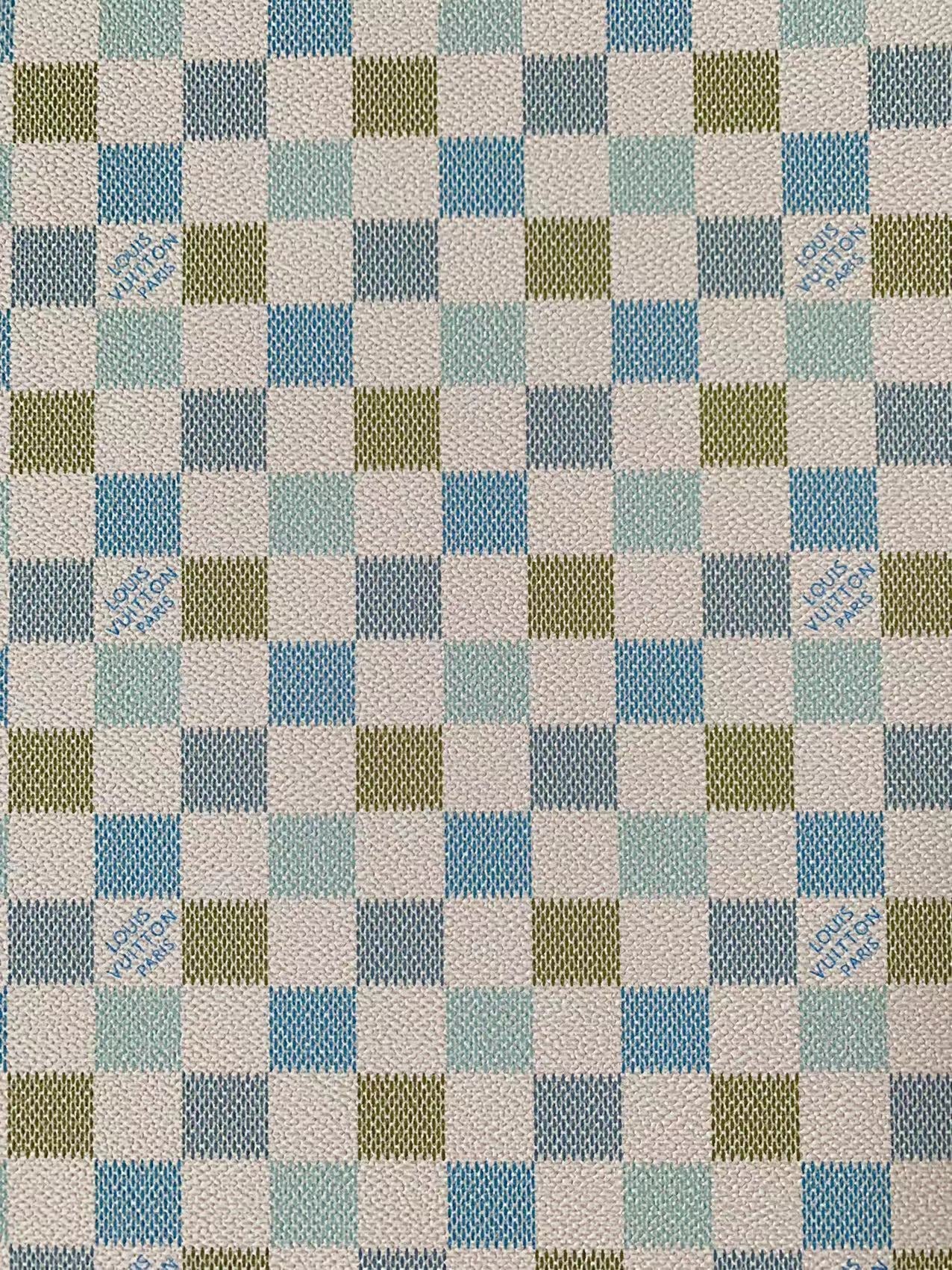 Classic Gradual Change Color Damier Louis Vuitton Leather For Bag Upholstery Car Seat and Shoes By Yard