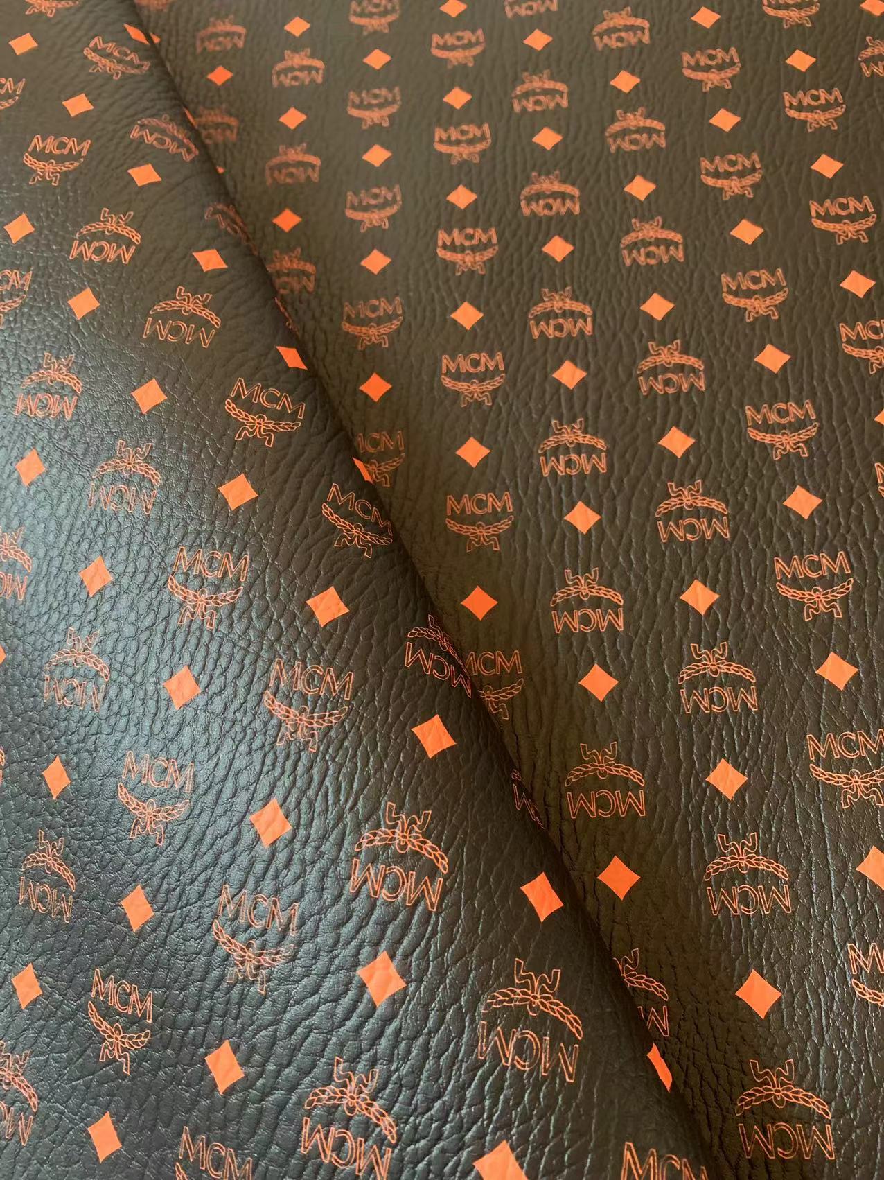 Orange Leather For Handmade Sneaker, Upholstery And Handicraft By Yard