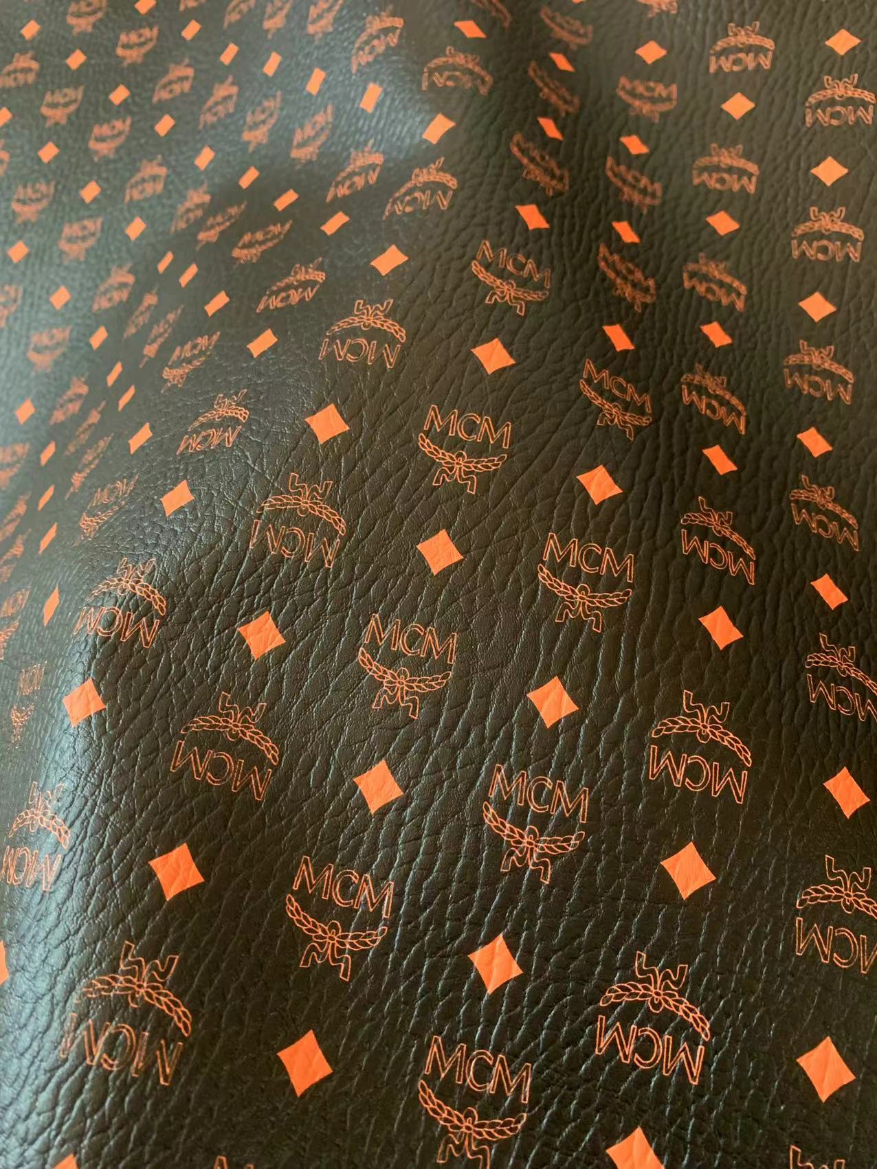 Orange Leather For Handmade Sneaker, Upholstery And Handicraft By Yard
