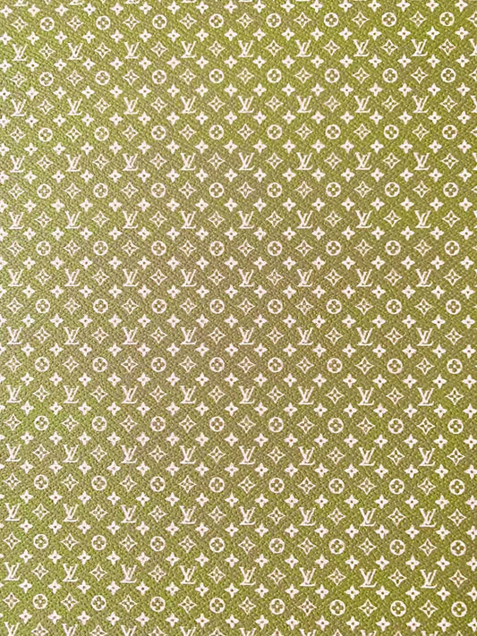 New Matcha LV Small Size 0.5mm vinyl leather For Sneaker,upholstery and Handicraft Goods