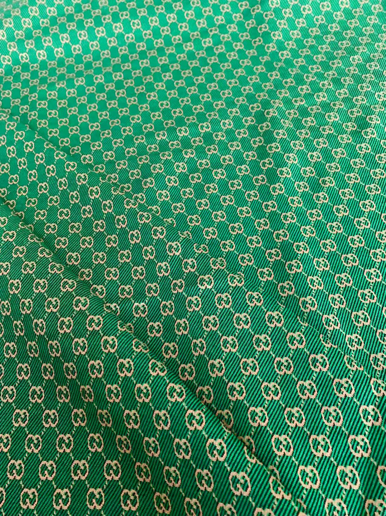 Craft Green 0.5" Gucci Knitting Jacquard Cloth Fabric For Handmade Apparel ,Clothing ,Sneaker Upholstery Goods By Yard