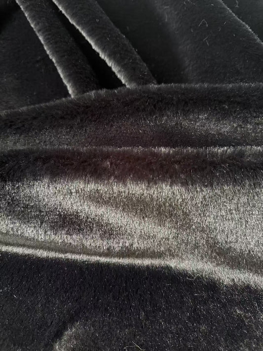 Soft Bunny Fur ,Rabbit Mink ,Faux Fur Fabric For Handmade Sewing Goods By Yard(Black)