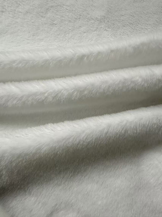 Soft Bunny Fur ,Rabbit Mink ,Faux Fur Fabric For Handmade Sewing Goods By Yard(White)