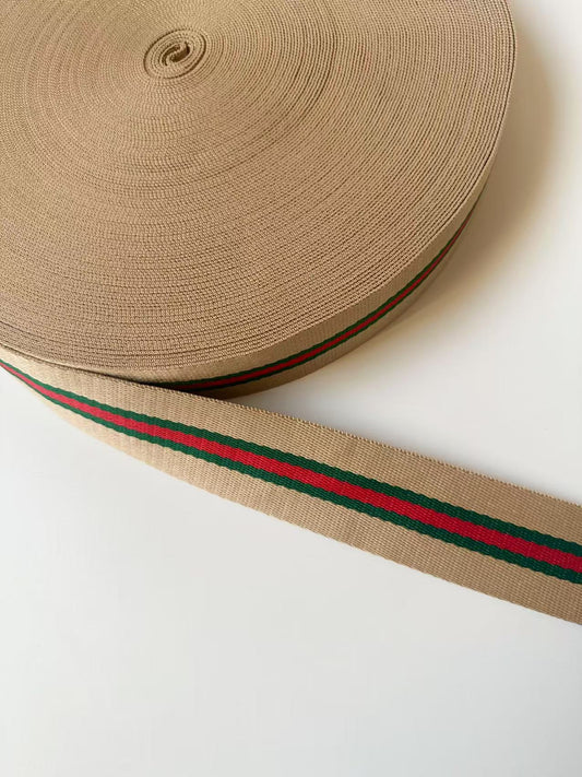 Craft Gucci 1.5 inch Strap ,Handmade Striped Ribbon Trim Embroidered For Handicrafts By Yard