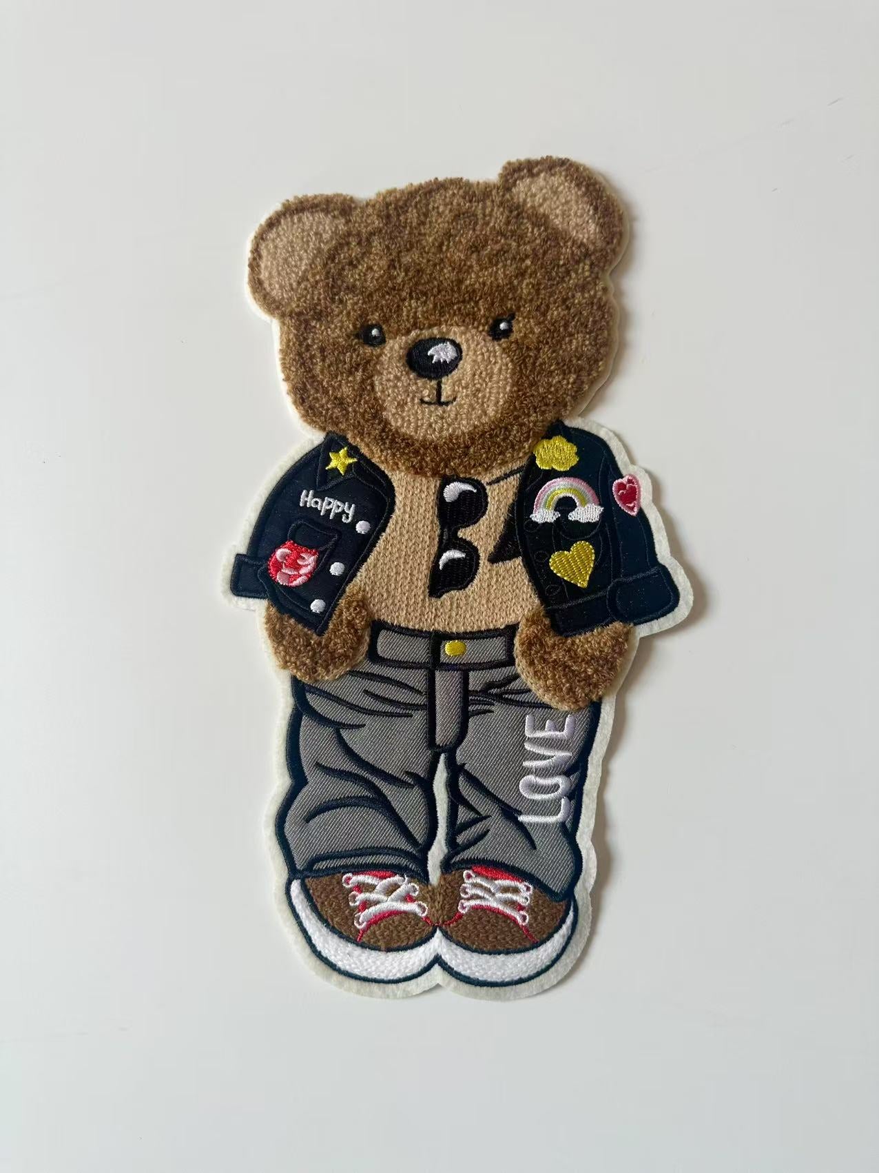 Craft POLO Bear Gentleman 5.7"x10 "Embroidery Jacquard Label For Handmade Handicraft Goods