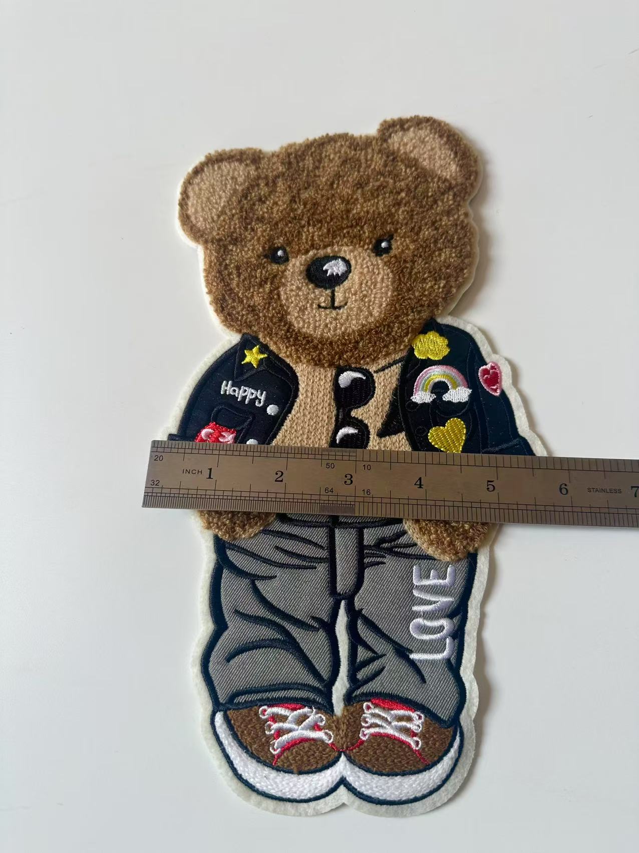 Craft POLO Bear Gentleman 5.7"x10 "Embroidery Jacquard Label For Handmade Handicraft Goods