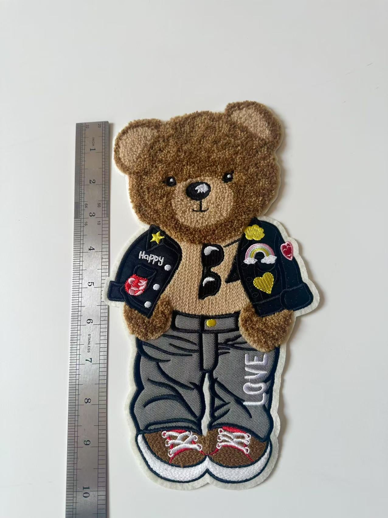 Craft POLO Bear Gentleman 5.7"x10 "Embroidery Jacquard Label For Handmade Handicraft Goods