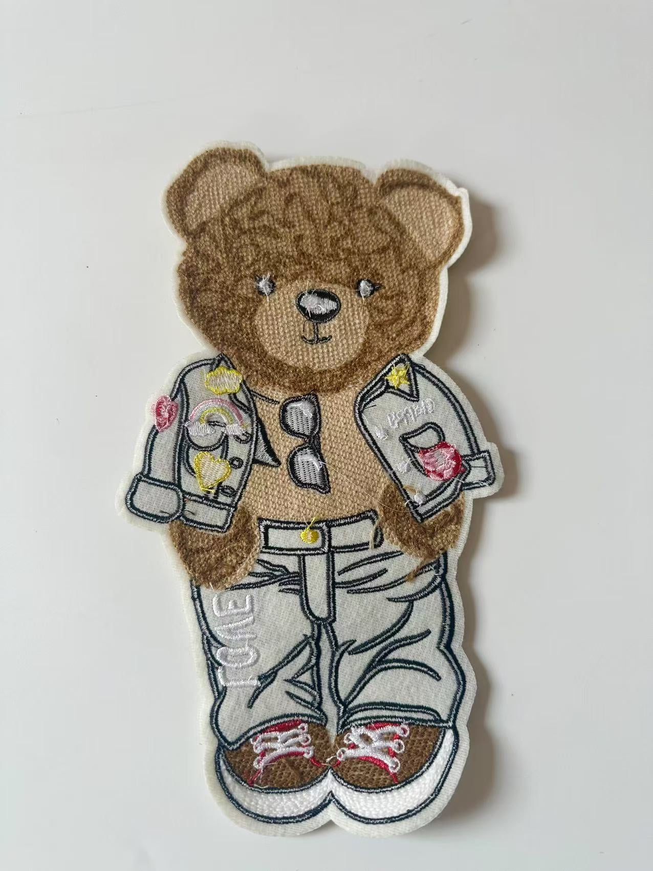Craft POLO Bear Gentleman 5.7"x10 "Embroidery Jacquard Label For Handmade Handicraft Goods
