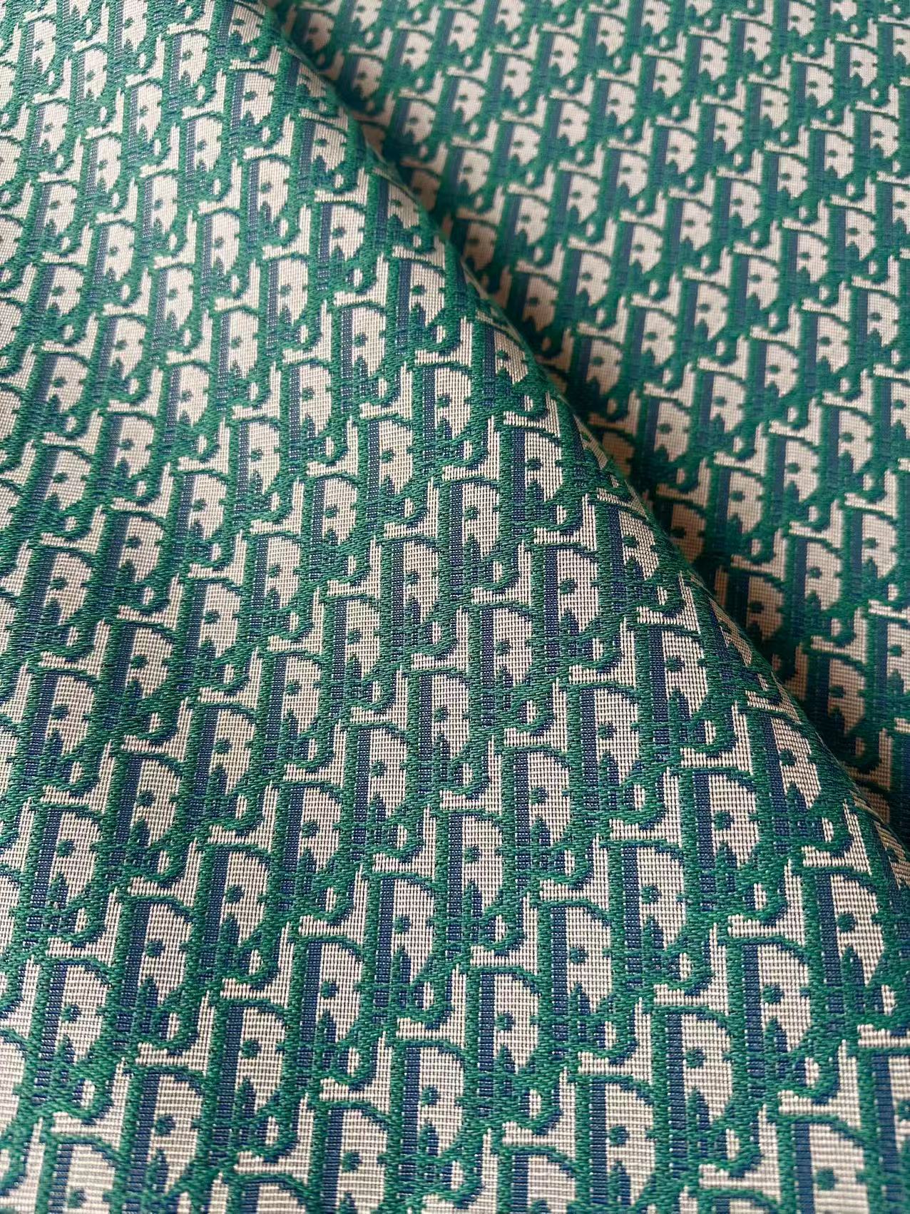 Craft Dior Canvas Jacquard Cloth Fabric For Handmade Bags, Sneaker, Hat Fabric By Yard(Green)