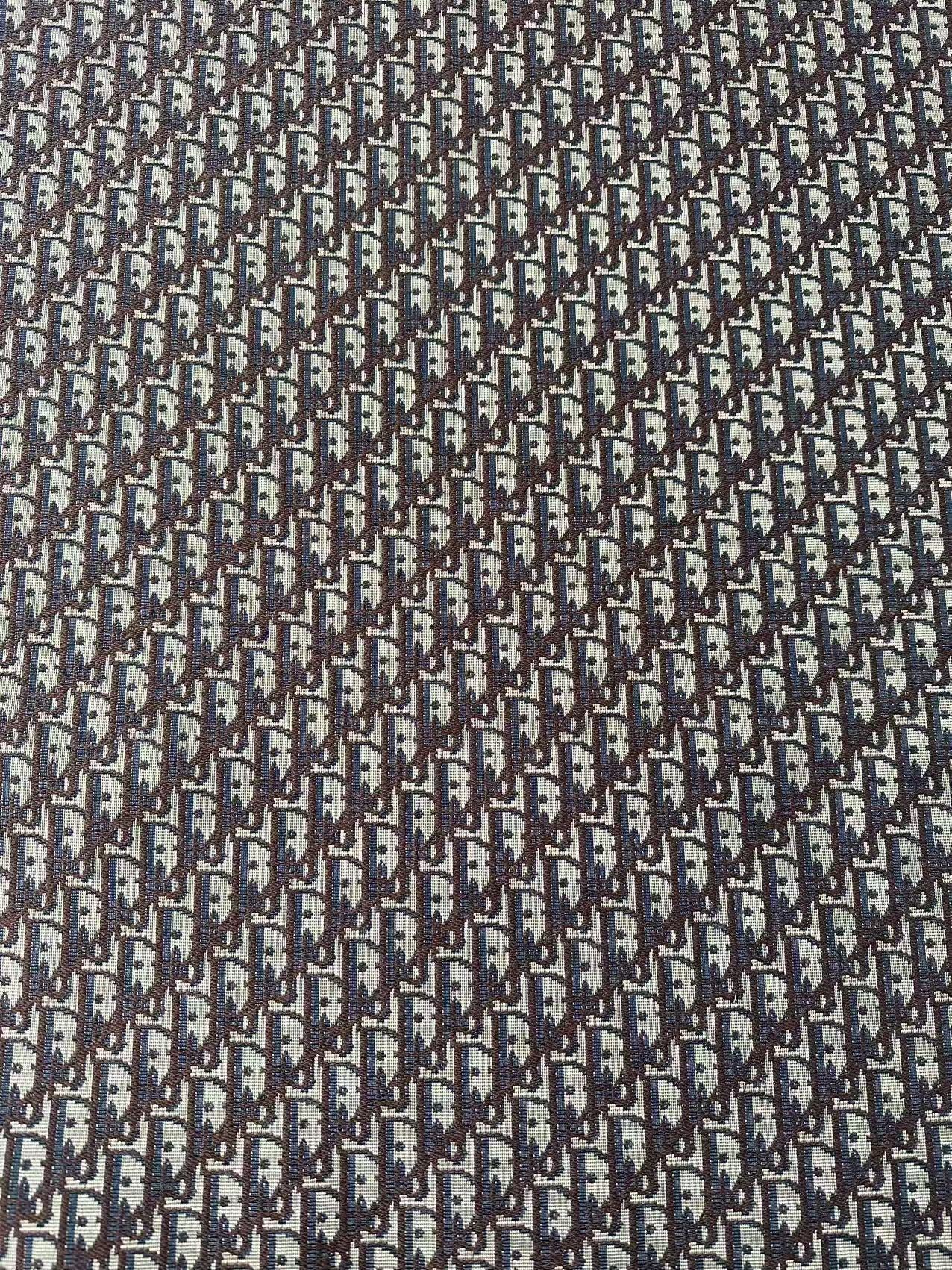 Craft Dior Canvas Jacquard Cloth Fabric For Handmade Bags, Sneaker, Hat Fabric By Yard(Coffee)