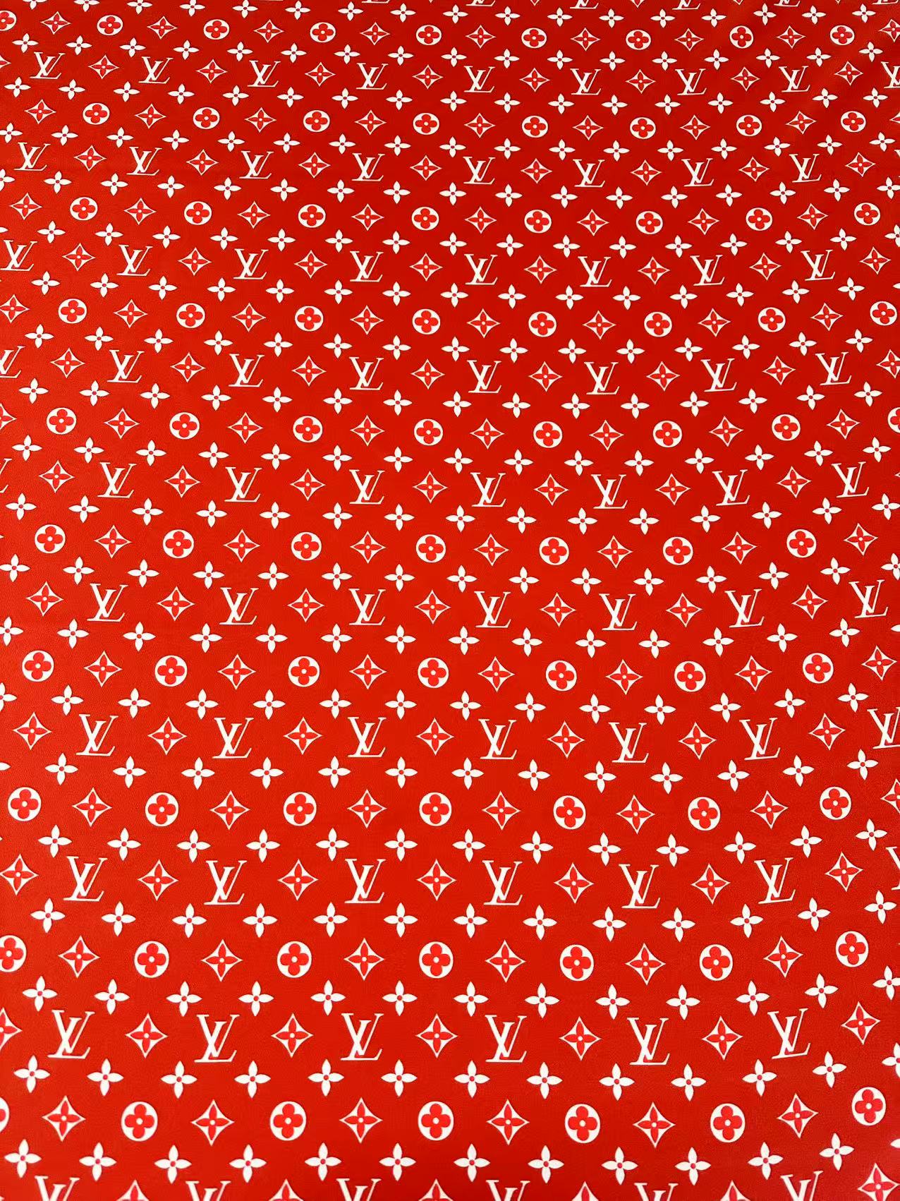 Craft Red With White LV Cotton And Polyester Cloth Fabric For DIY Handicraft Apparel