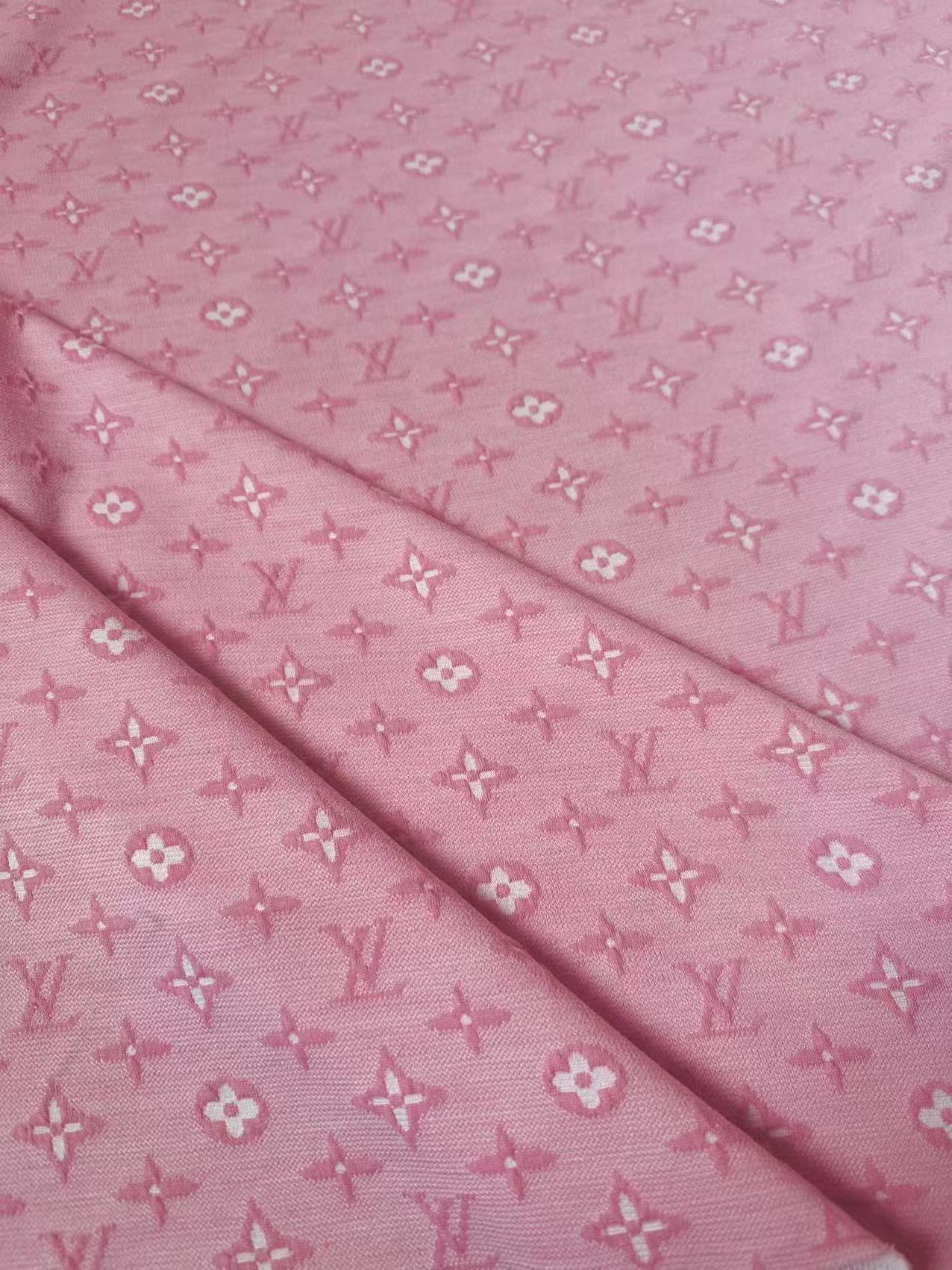 Fashion Pink LV Embossed Jacquard Cloth Fabric For Handmade Clothing By Yard
